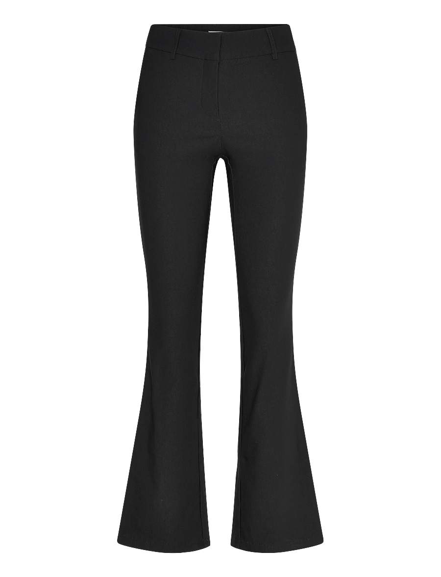 Bubbleroom - Mid Waist Stretchy Flared Trousers - schlaghosen - black - 1