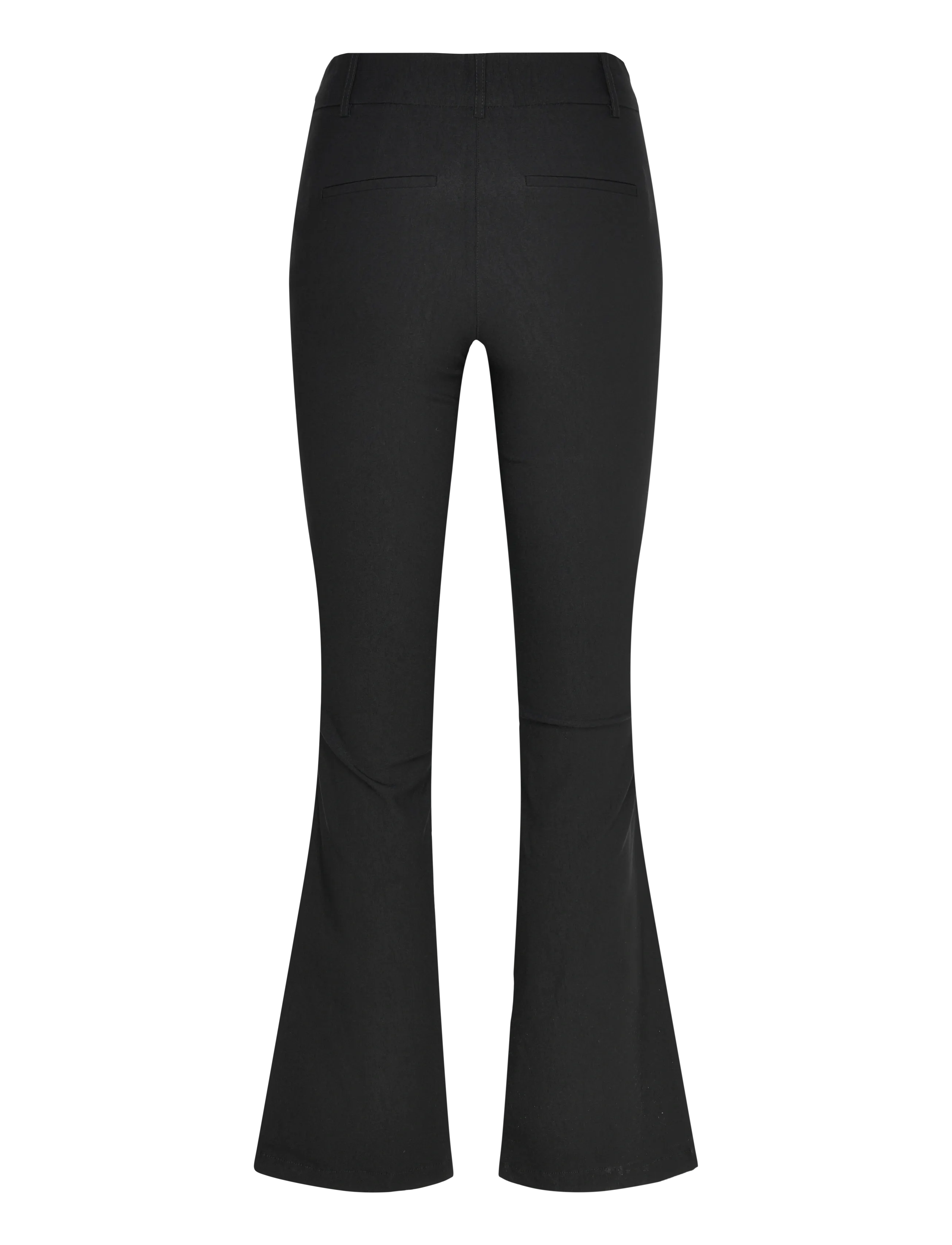 Bubbleroom - Mid Waist Stretchy Flared Trousers - schlaghosen - black - 2