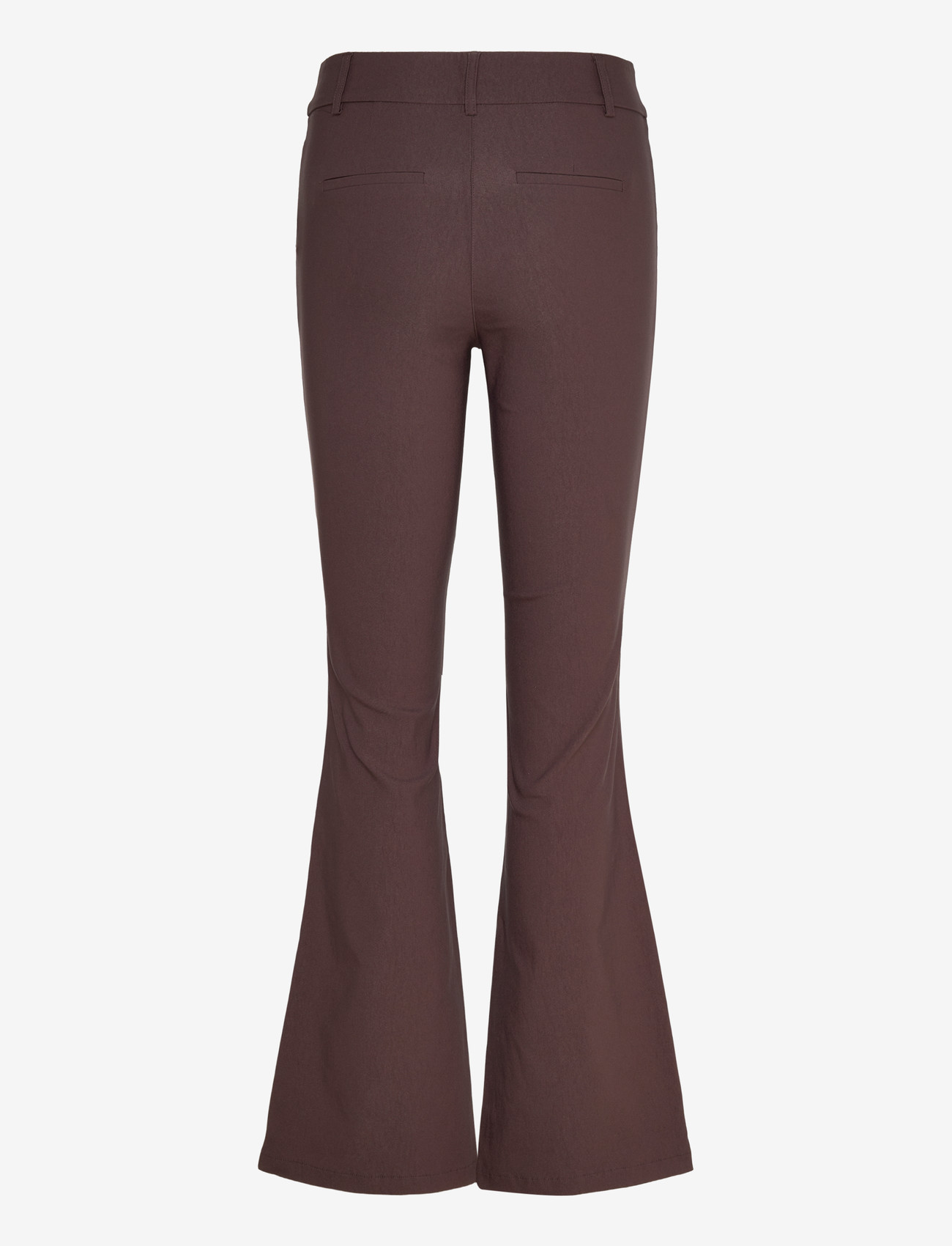 Bubbleroom - Mid Waist Stretchy Flared Trousers - flare bukser - dark brown - 2