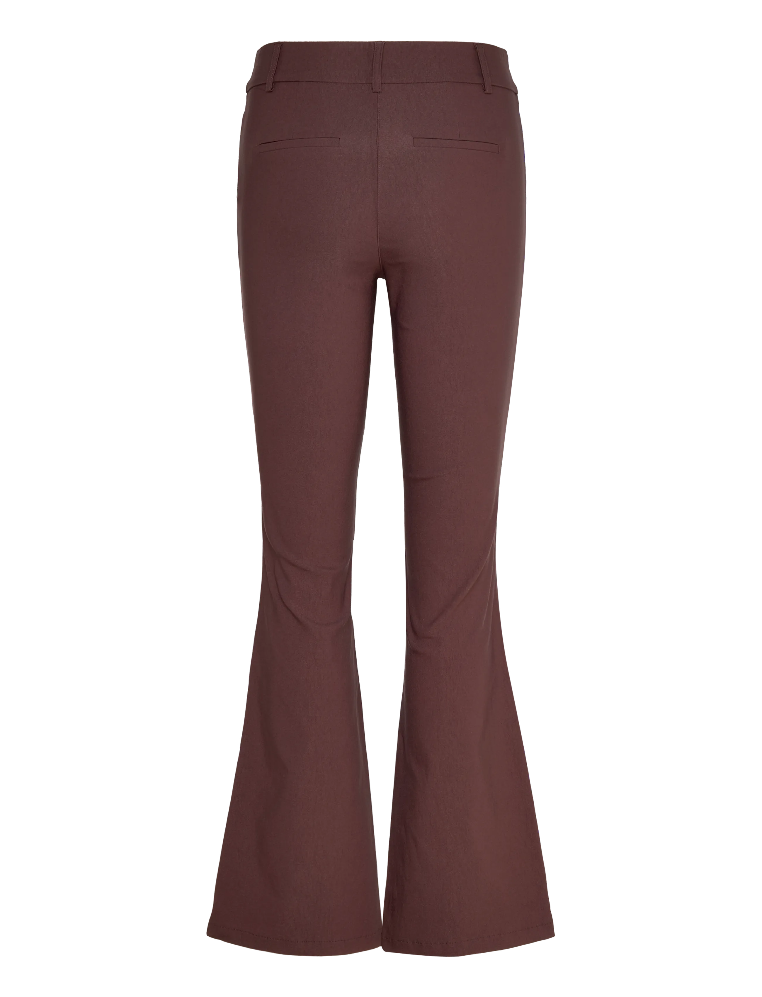 Bubbleroom - Mid Waist Stretchy Flared Trousers - flares - dark brown - 2