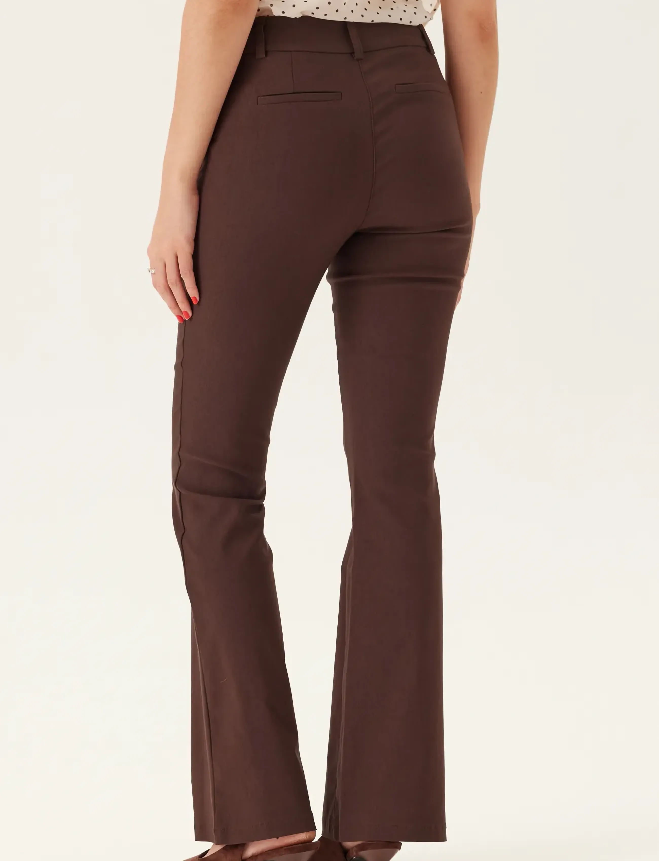 BUBBLEROOM Mid Waist Stretchy Flared Trousers kostymbyxor dam – bild 6