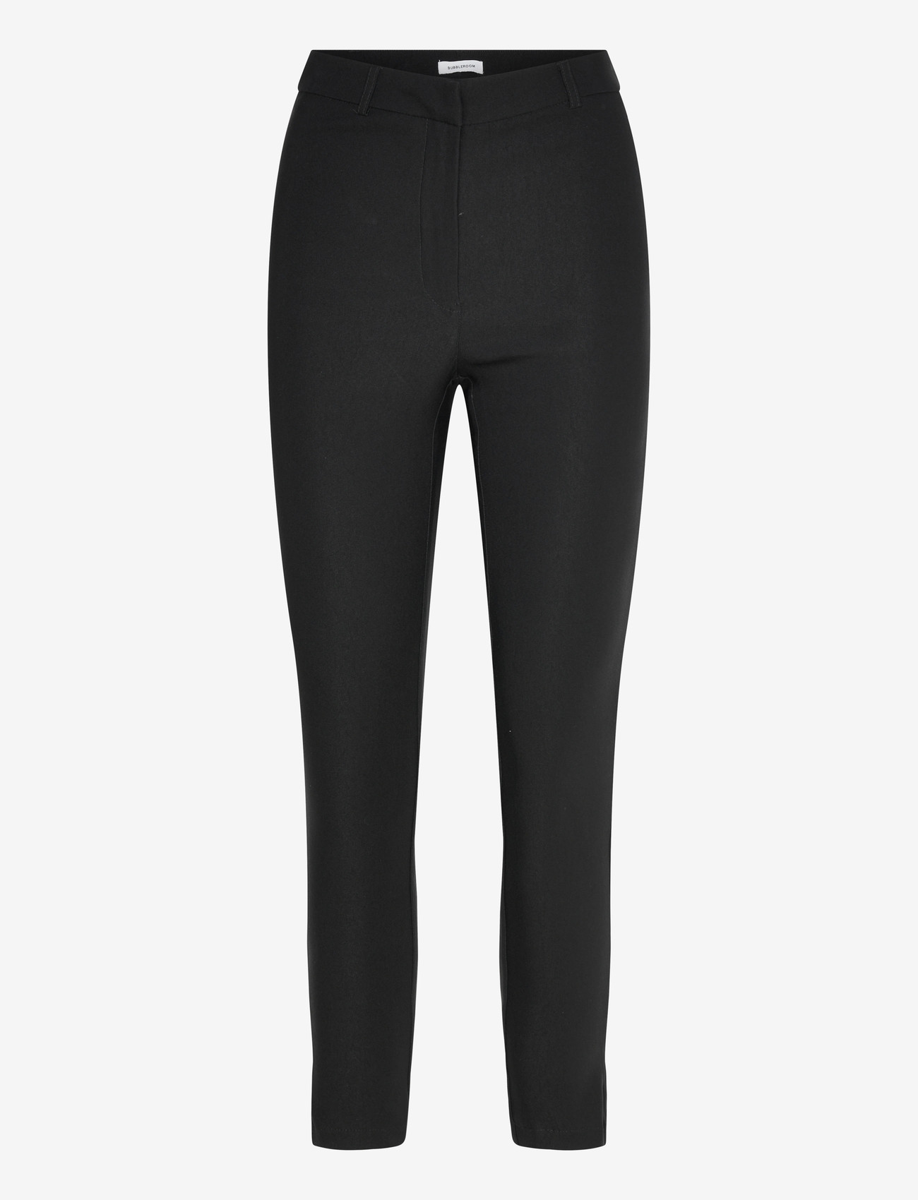 Bubbleroom - High Waist Stretchy Cropped Slit Trousers - kitsalõikelised püksid - black - 1