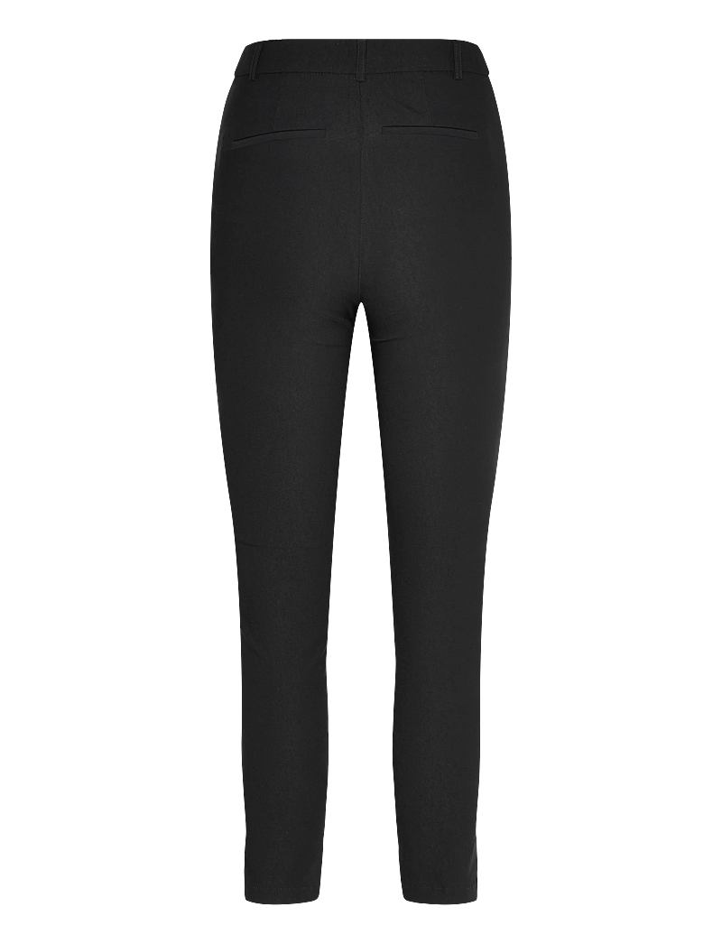 Bubbleroom - High Waist Stretchy Cropped Slit Trousers - kitsalõikelised püksid - black - 2