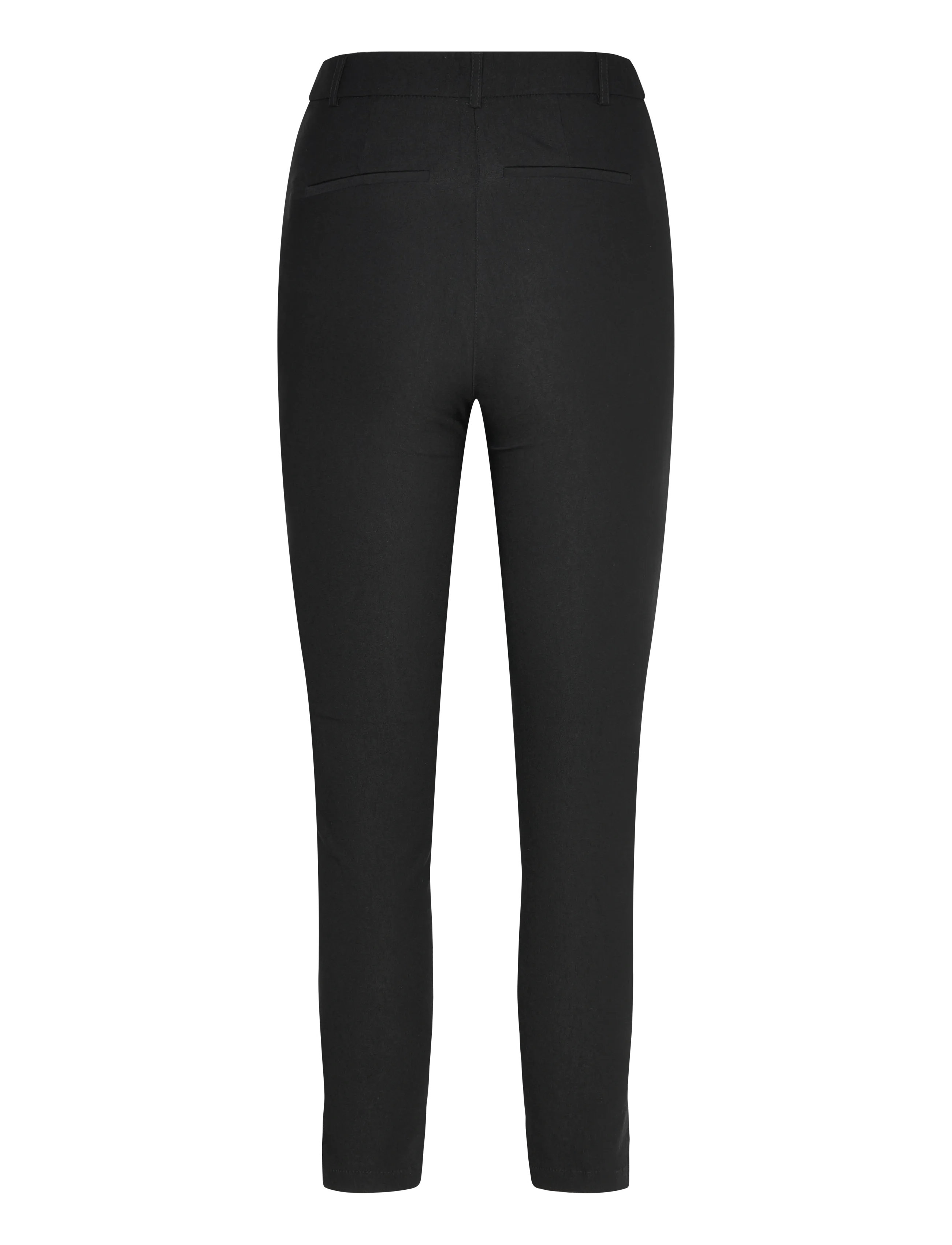 Bubbleroom - High Waist Stretchy Cropped Slit Trousers - slim fit trousers - black - 2