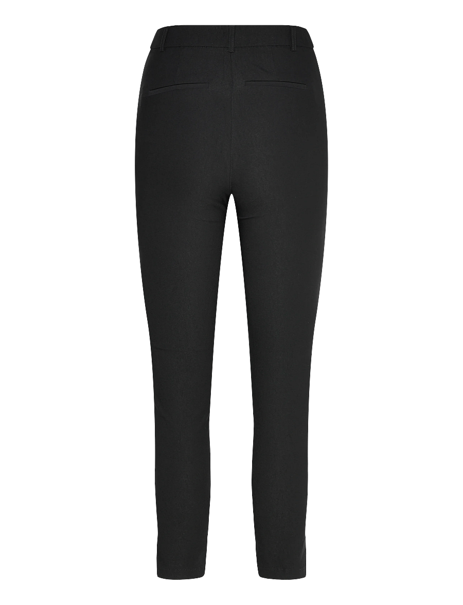 Bubbleroom - High Waist Stretchy Cropped Slit Trousers - slim fit bukser - black - 2