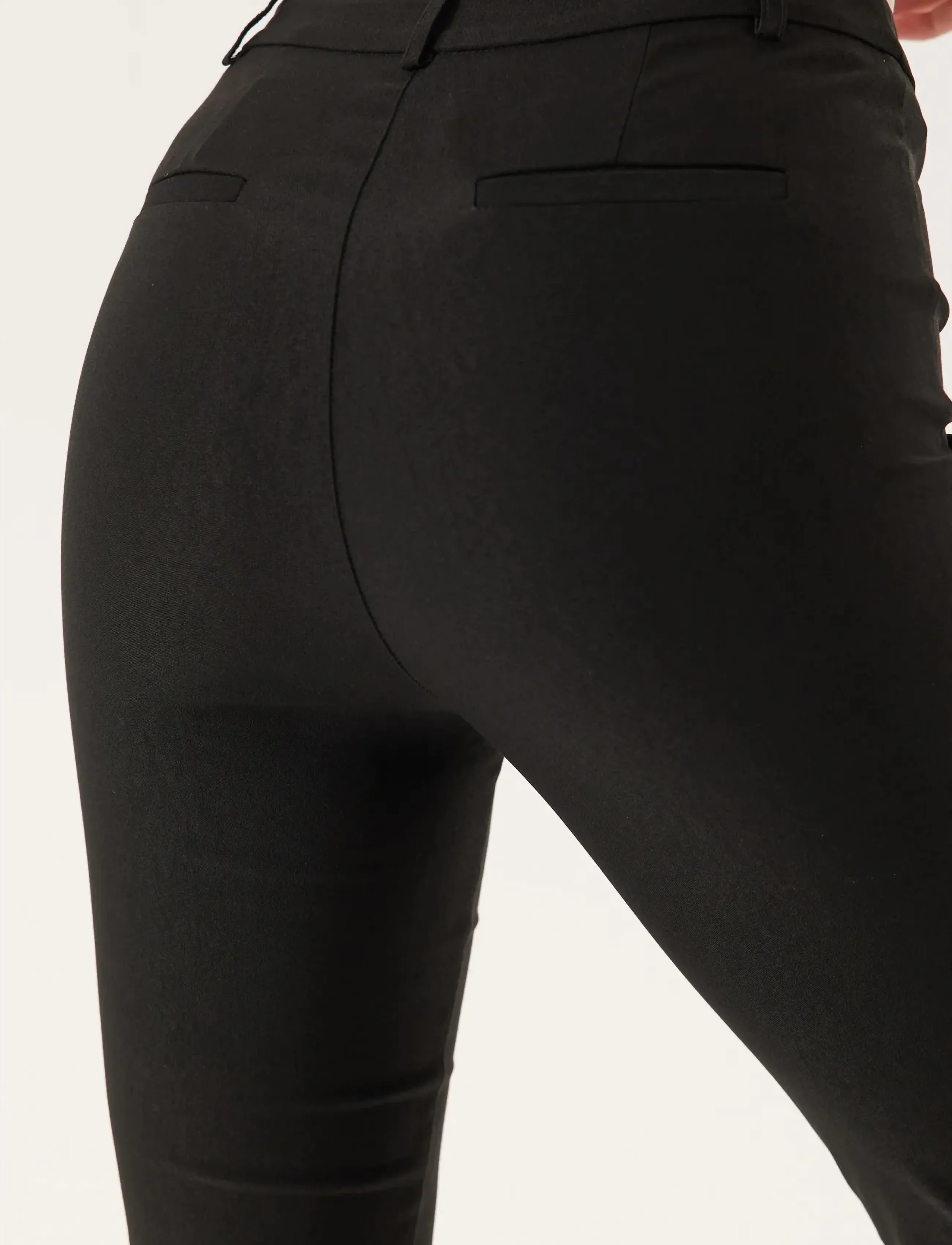 Bubbleroom - High Waist Stretchy Cropped Slit Trousers - slim fit trousers - black - 5