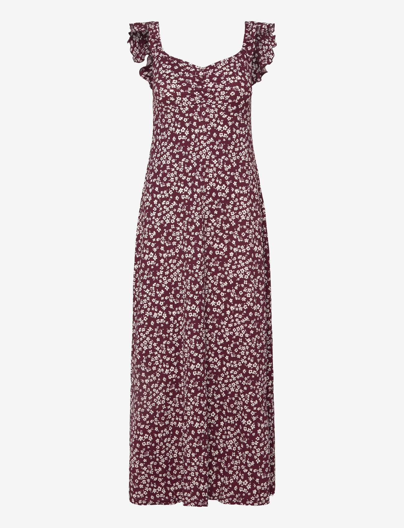 Bubbleroom - Frill Maxi Dress - maxi kjoler - burgundy - 1