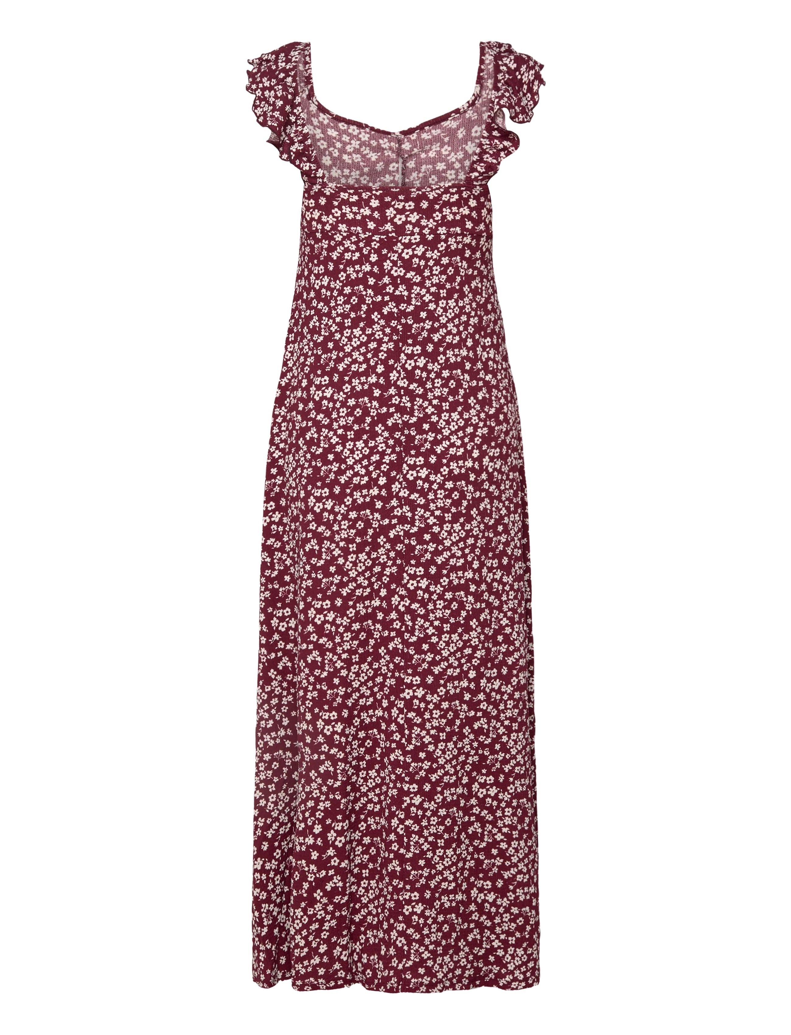 Bubbleroom - Frill Maxi Dress - maksikleidid - burgundy - 2