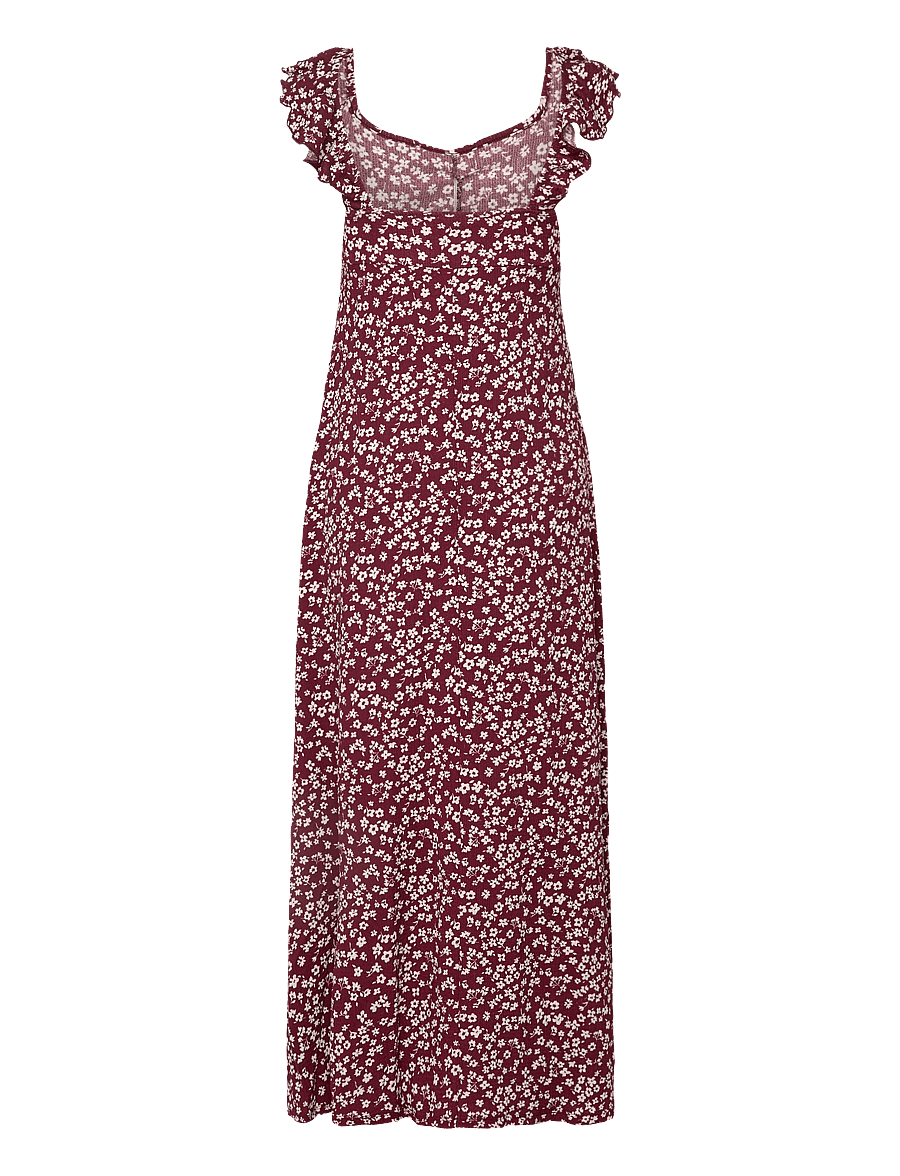 Bubbleroom - Frill Maxi Dress - maxikleider - burgundy - 2