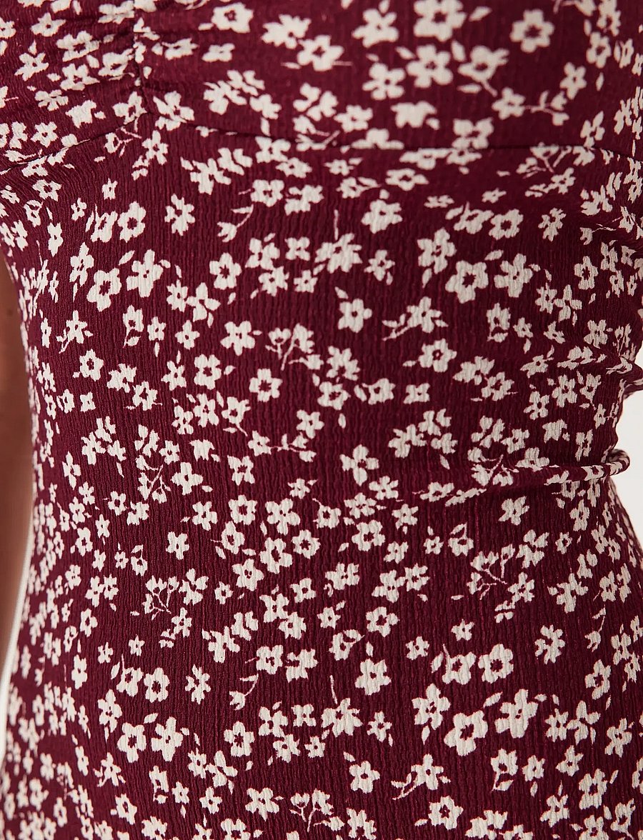 Bubbleroom - Frill Maxi Dress - maxikleider - burgundy - 3