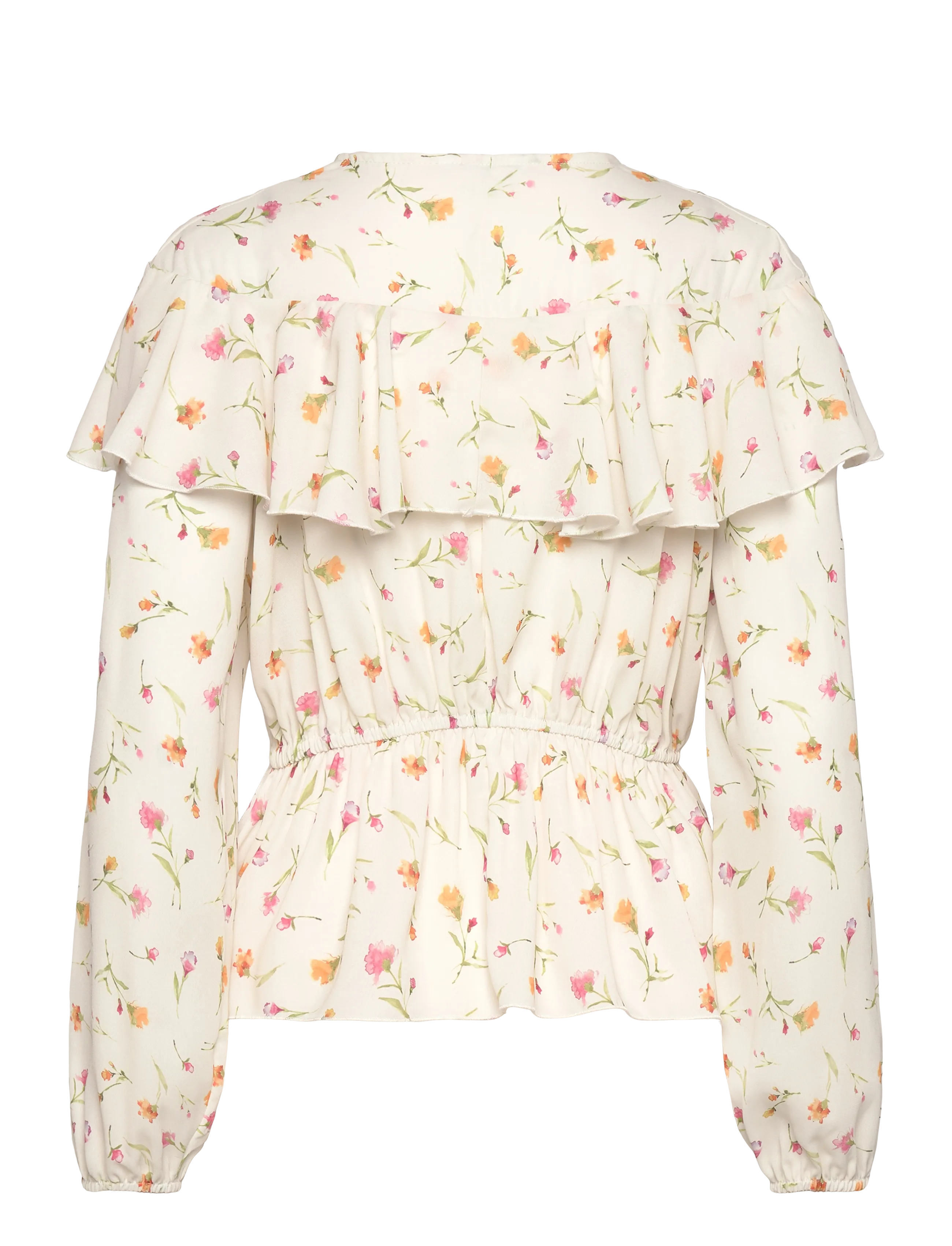 Bubbleroom - Flounce Blouse - langärmlige blusen - offwhite/floral - 1