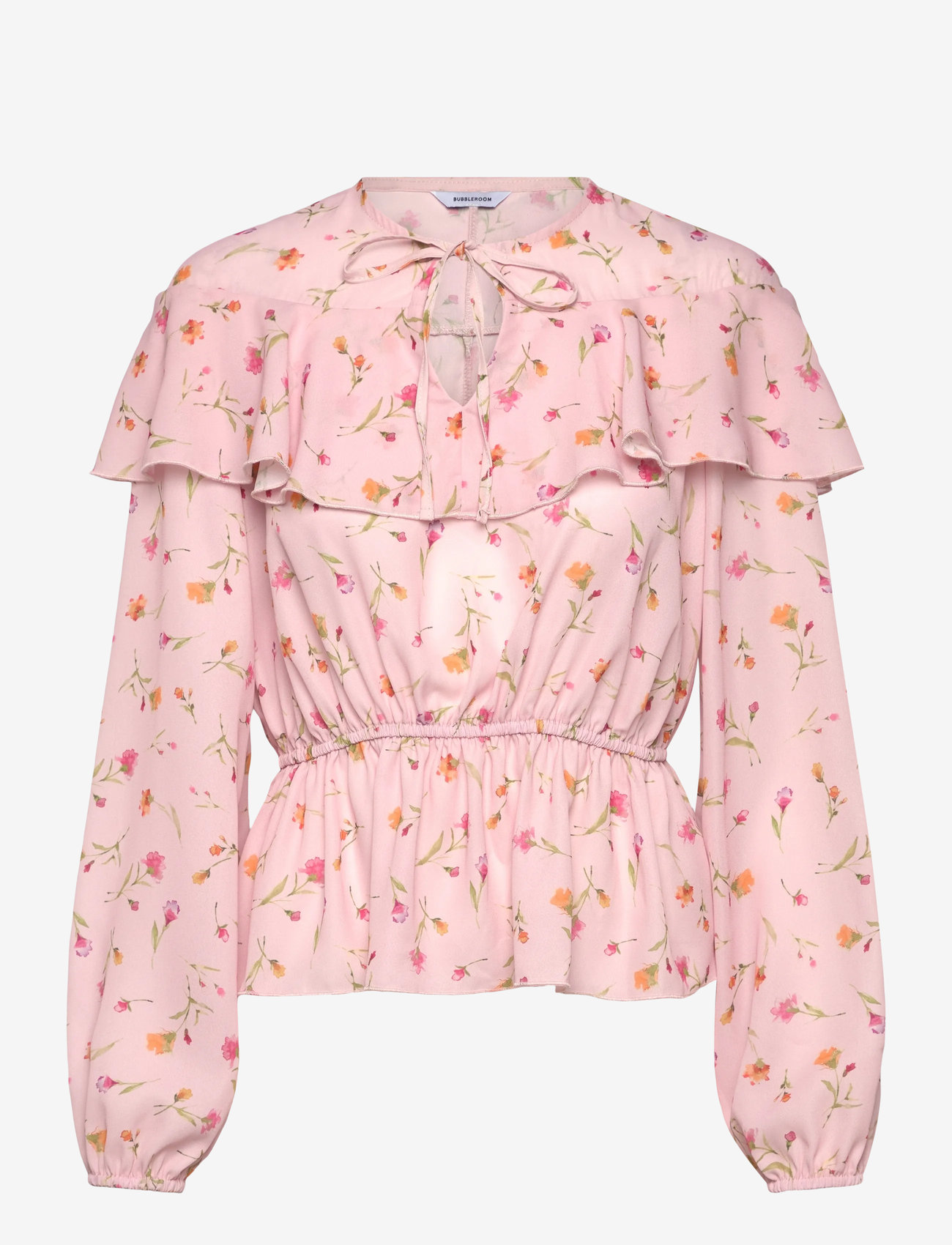 Bubbleroom - Flounce Blouse - langärmlige blusen - pink/floral - 0