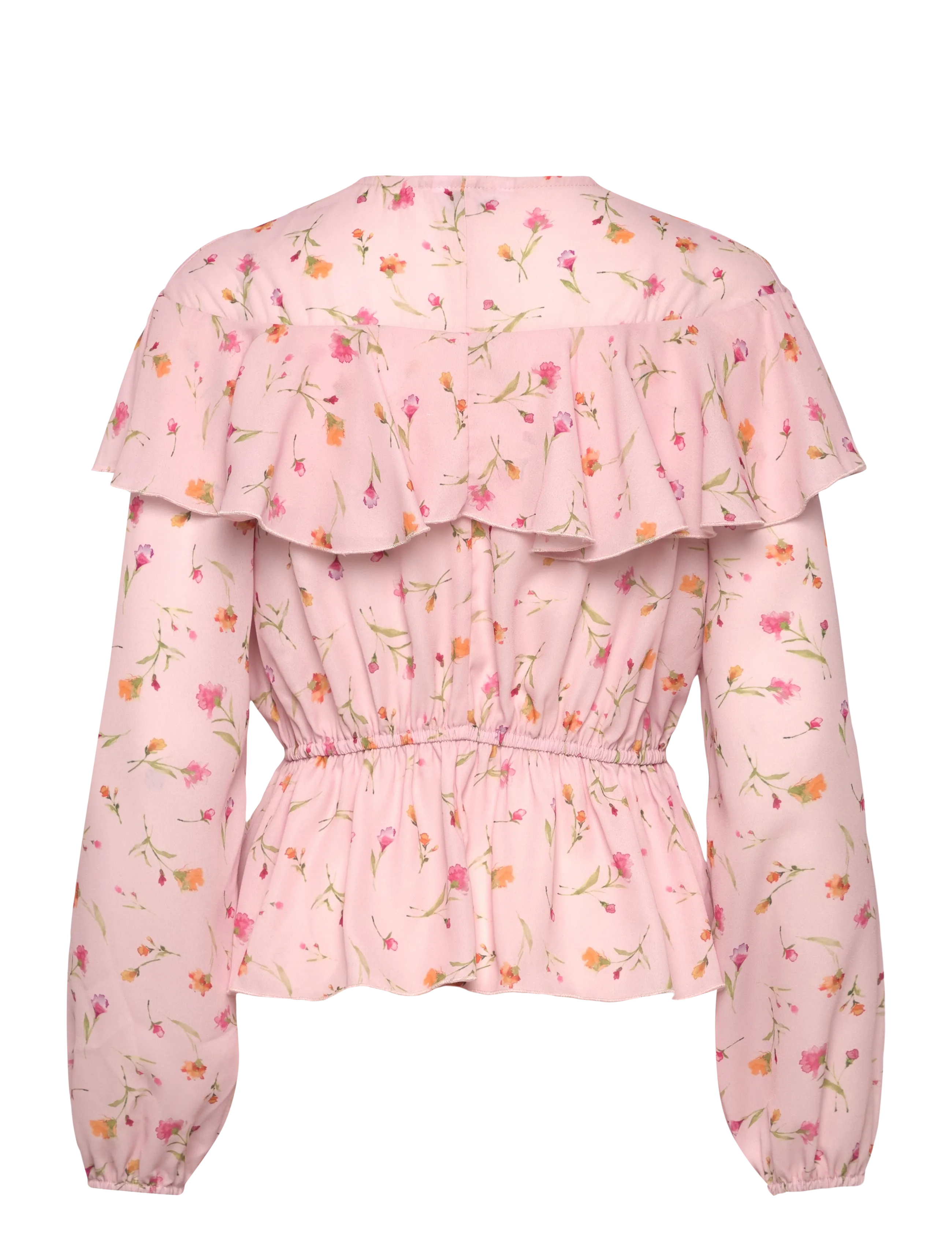 Bubbleroom - Flounce Blouse - pitkähihaiset puserot - pink/floral - 2
