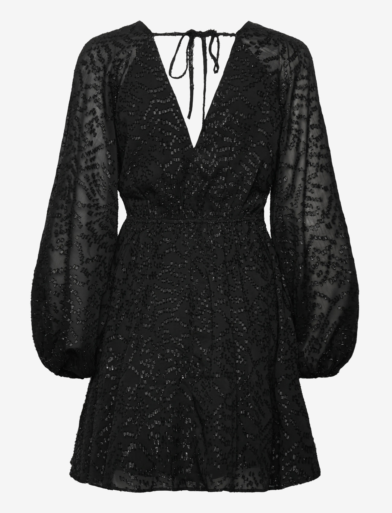 Bubbleroom - 3D Sparkling Raglan Sleeve Short Dress - festklänningar - black - 2