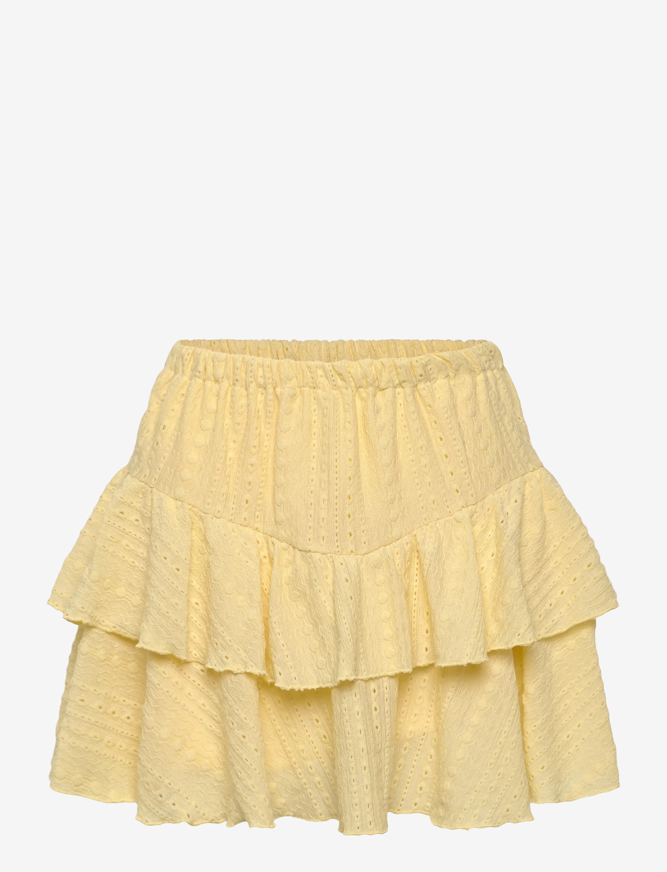 Bubbleroom - Broderie Anglaise Frill Skirt - miniseelikud - yellow - 1
