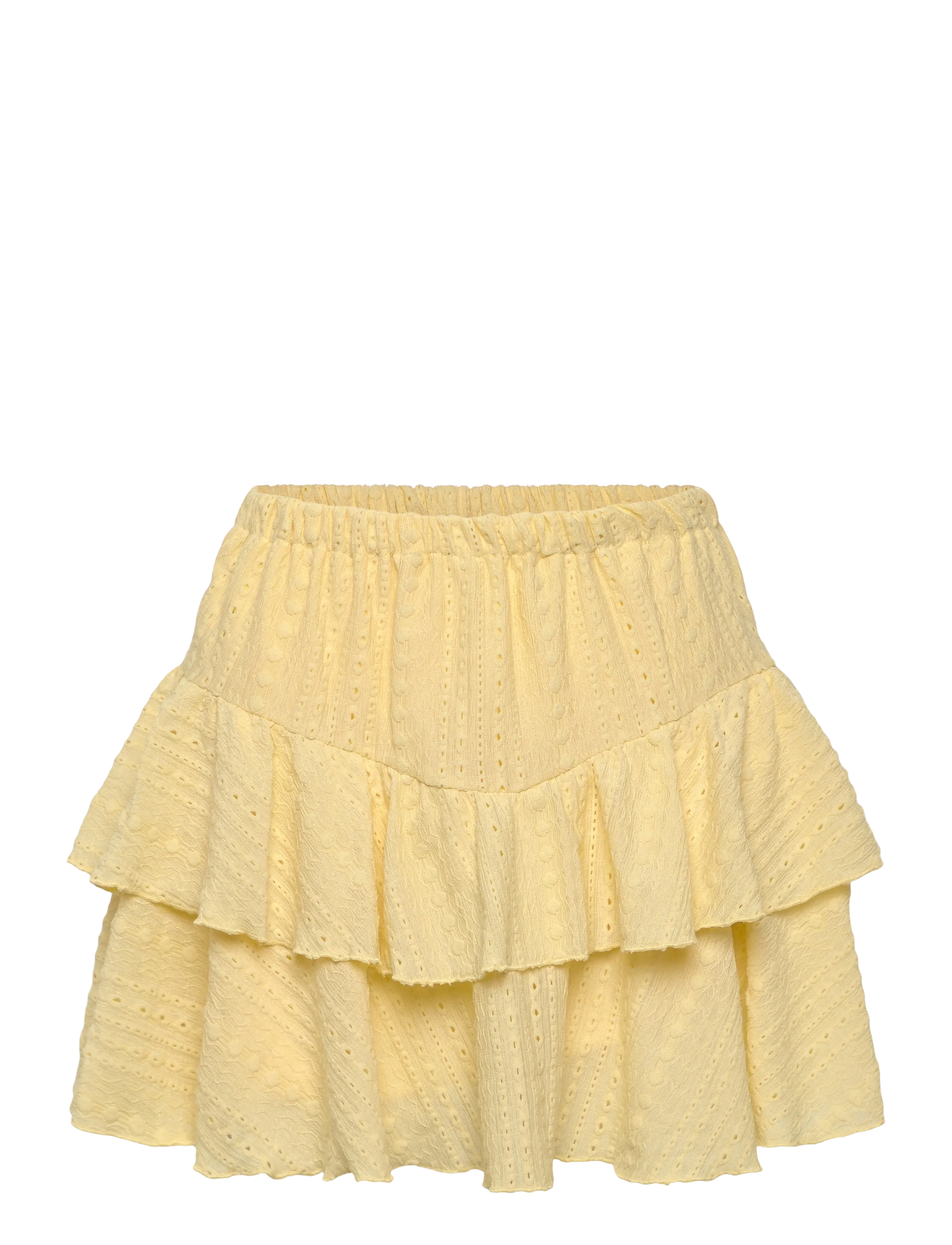Bubbleroom Broderie Anglaise Frill Skirt - Nederdele - YELLOW / yellow