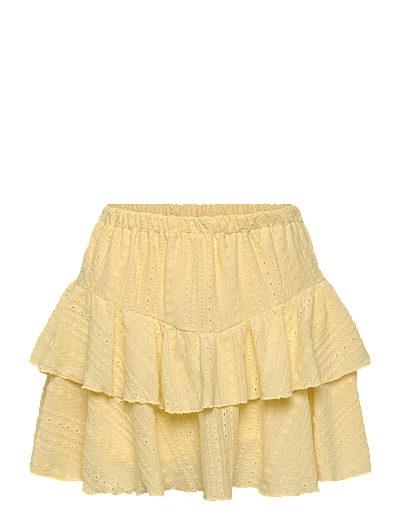 Bubbleroom Broderie Anglaise Frill Skirt - Kjolar - YELLOW / yellow