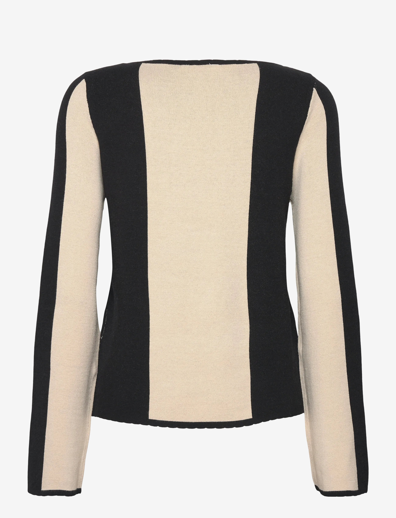 Bubbleroom - Block Knitted Sweater - efterårstøj - black/cream - 2