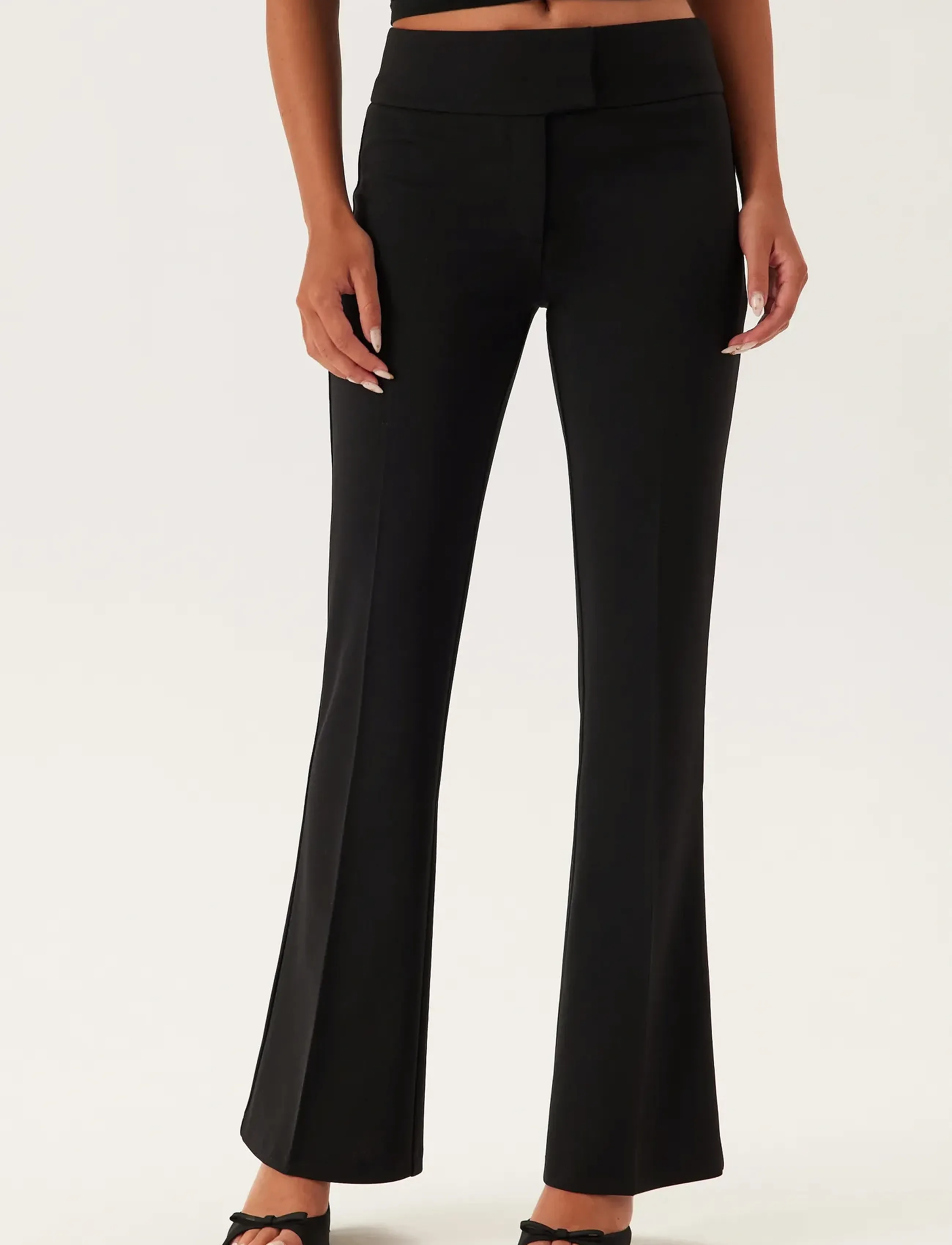Bubbleroom - Soft Suit Flared Trousers - black - 0