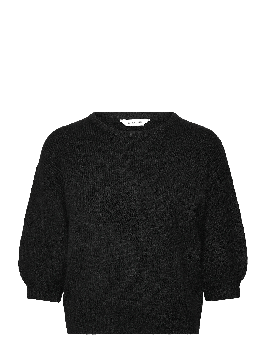 Bubbleroom - Short Sleeve Knitted Sweater - pullover - black - 1