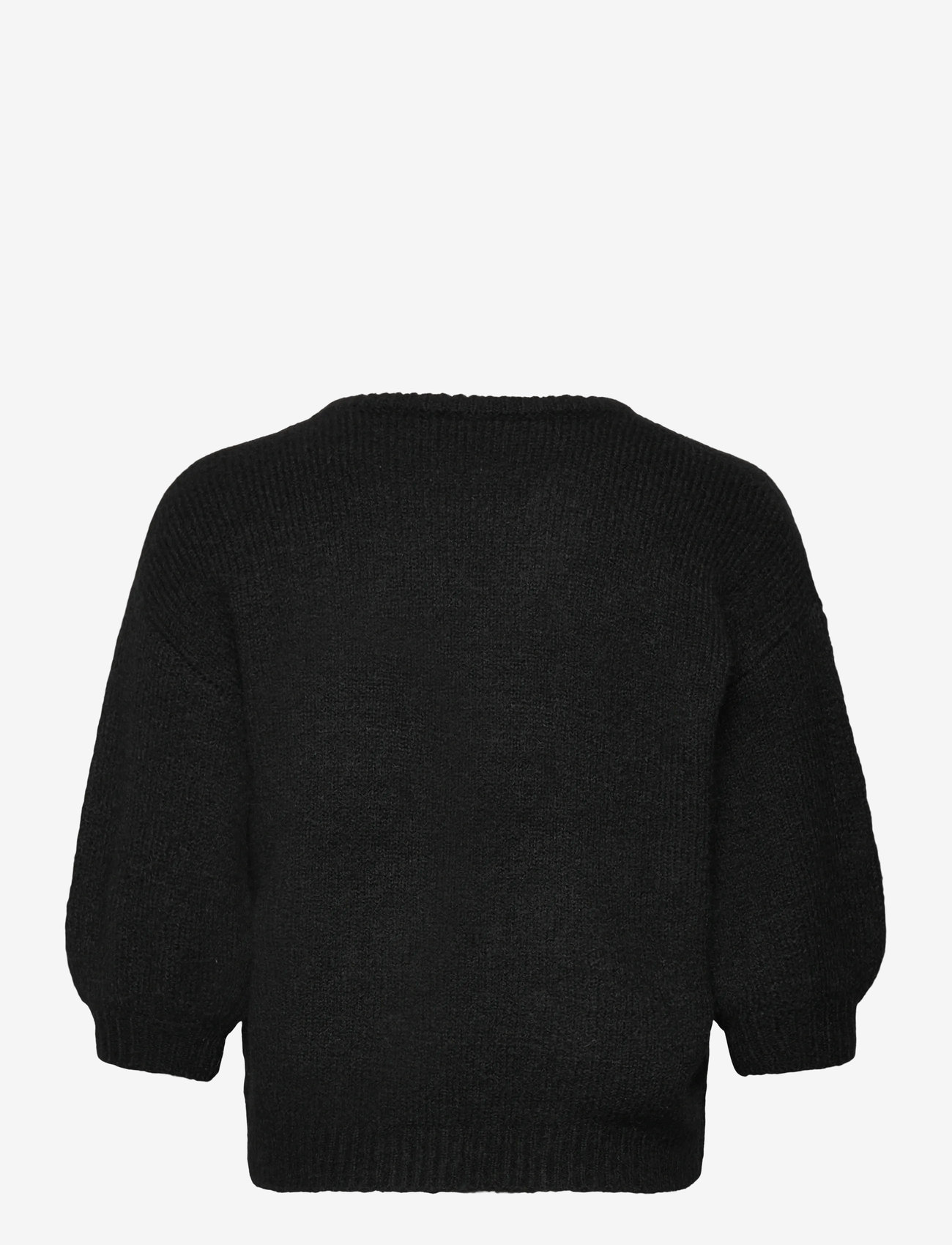 Bubbleroom - Short Sleeve Knitted Sweater - sviitrid - black - 2