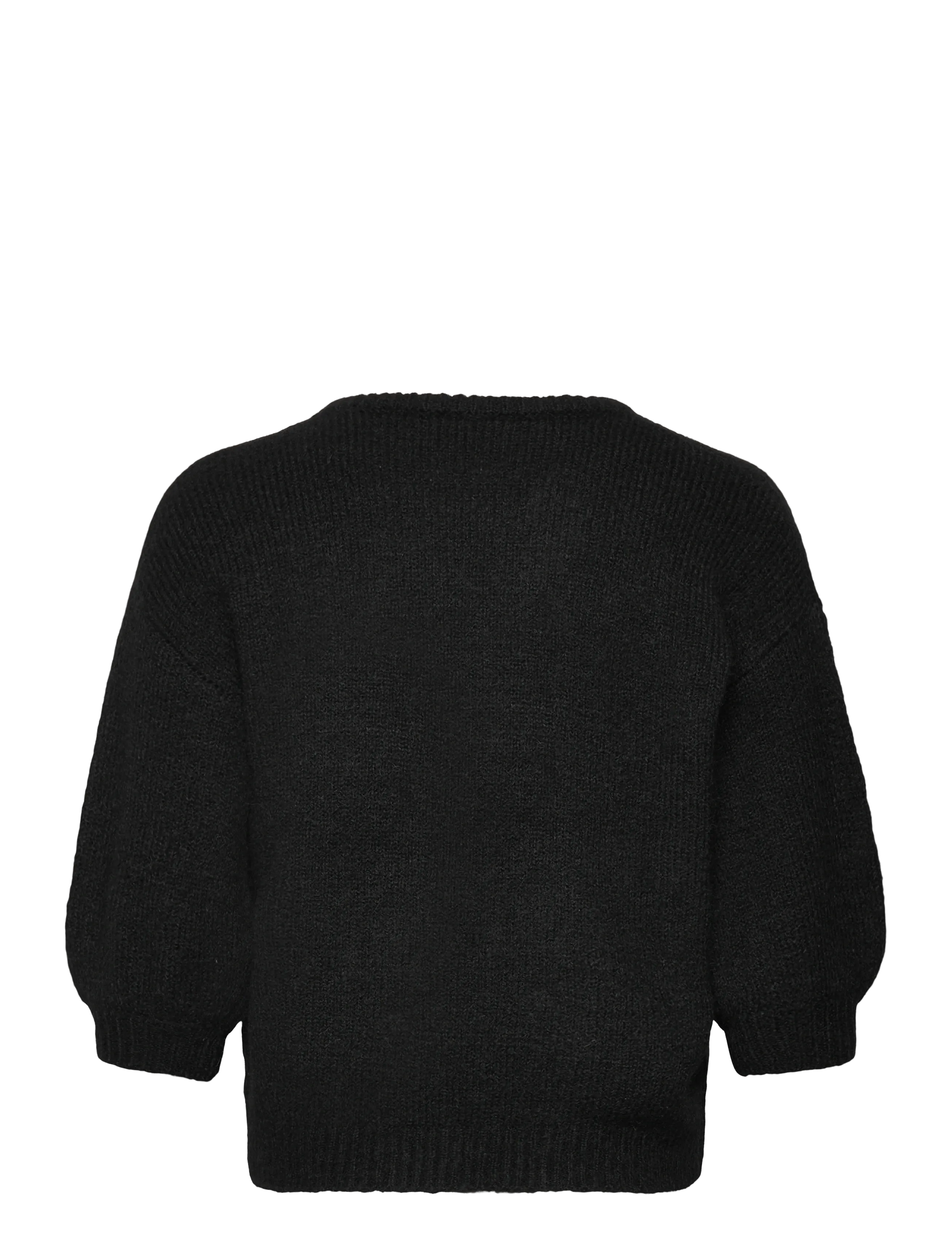 Bubbleroom - Short Sleeve Knitted Sweater - trøjer - black - 2