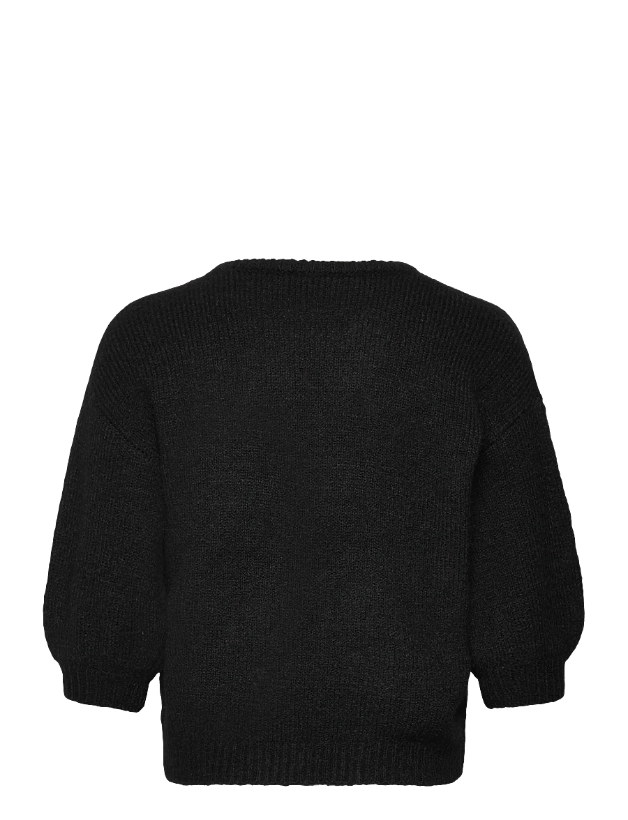 Bubbleroom - Short Sleeve Knitted Sweater - pullover - black - 2