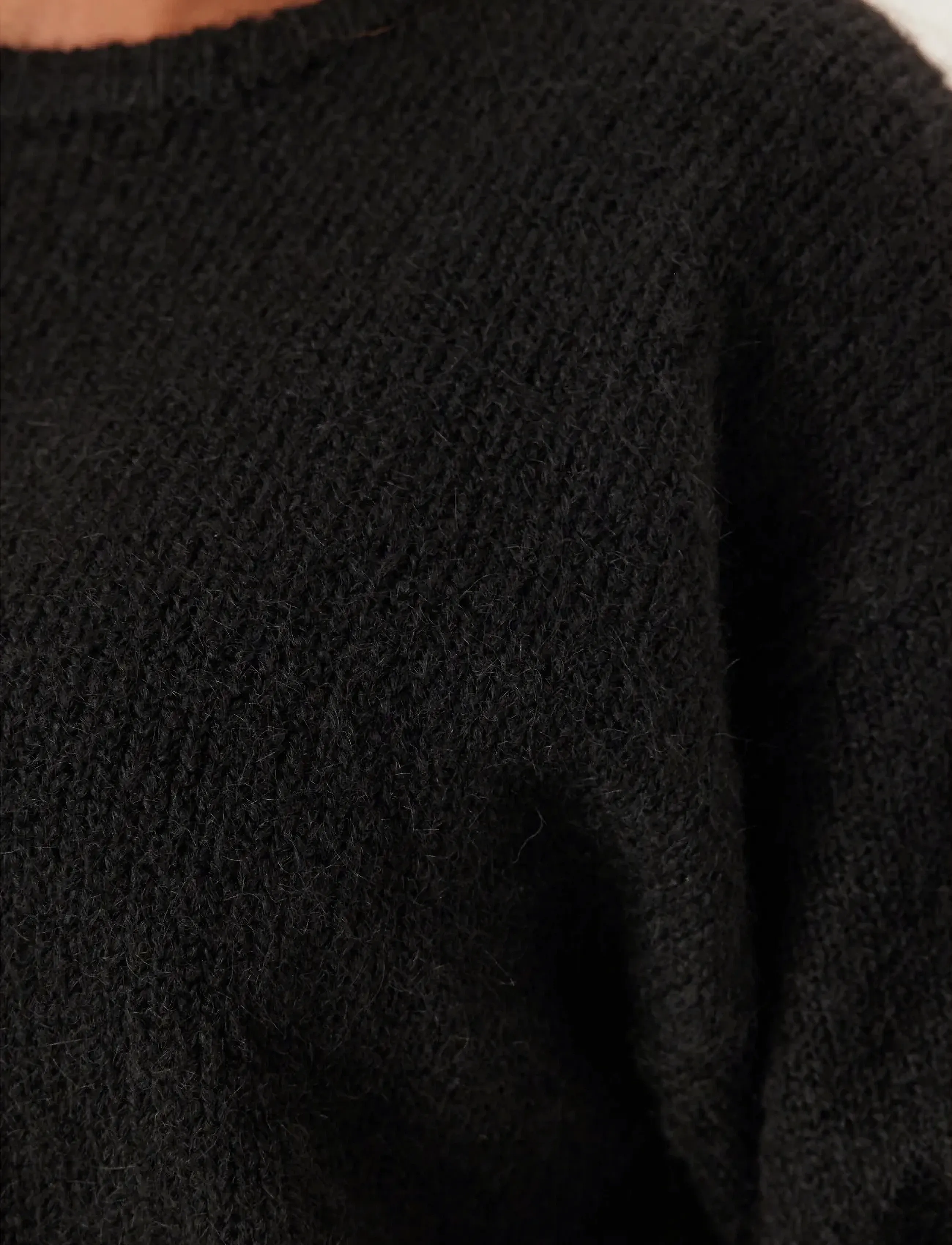 Bubbleroom - Short Sleeve Knitted Sweater - trøjer - black - 5