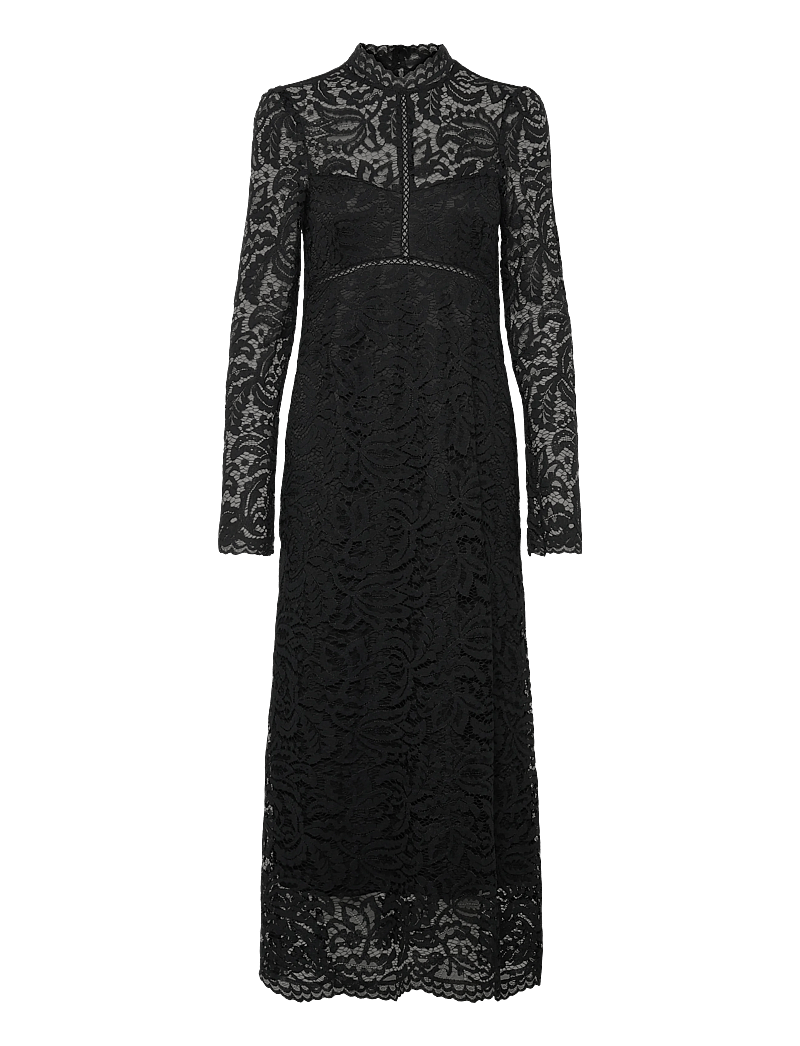 Bubbleroom - High Neck Cotton Lace Dress - Õhtukleidid - black - 1