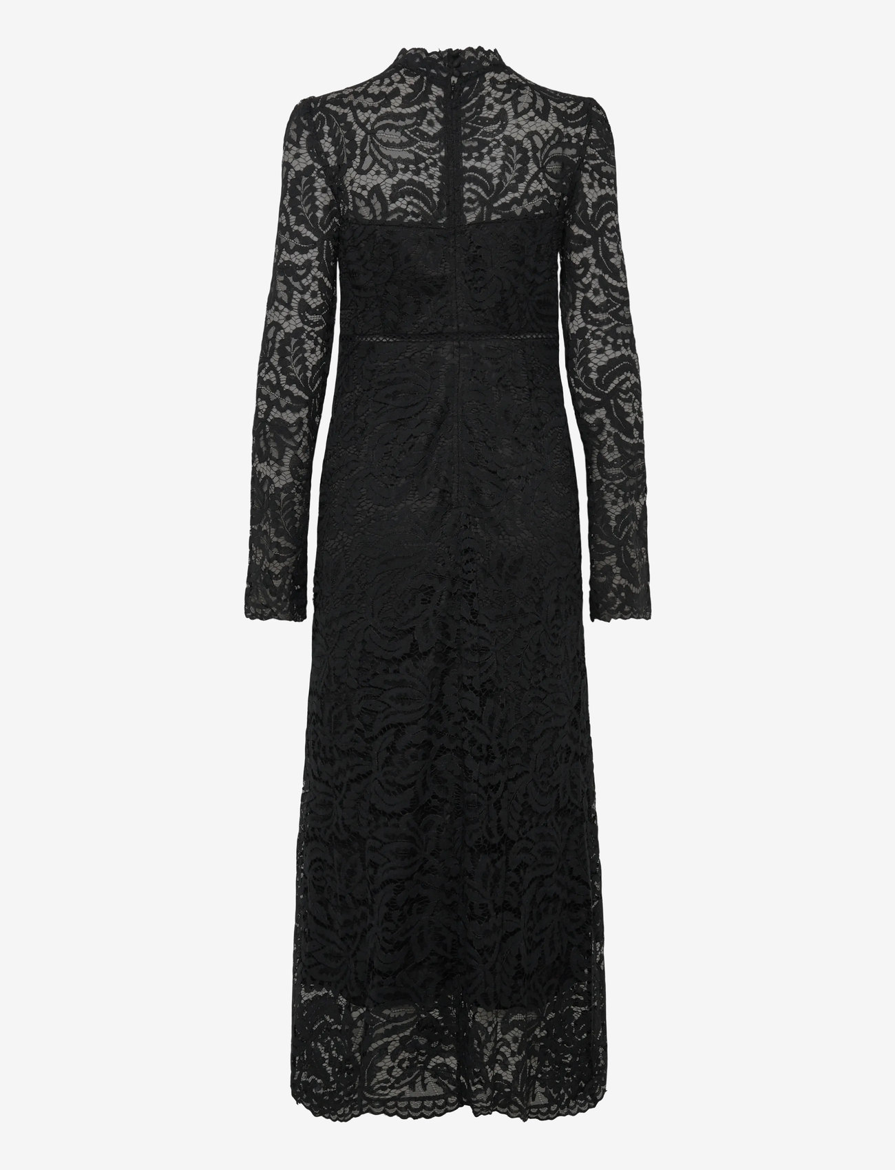 Bubbleroom - High Neck Cotton Lace Dress - aftonklänningar - black - 2