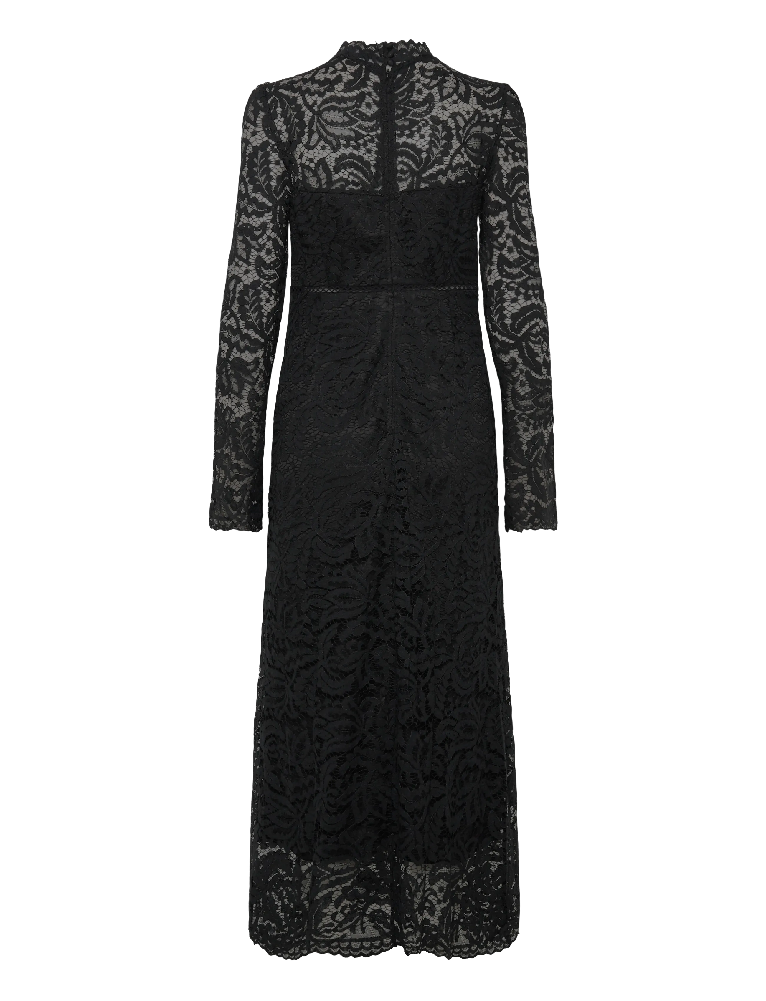 Bubbleroom - High Neck Cotton Lace Dress - black - 2