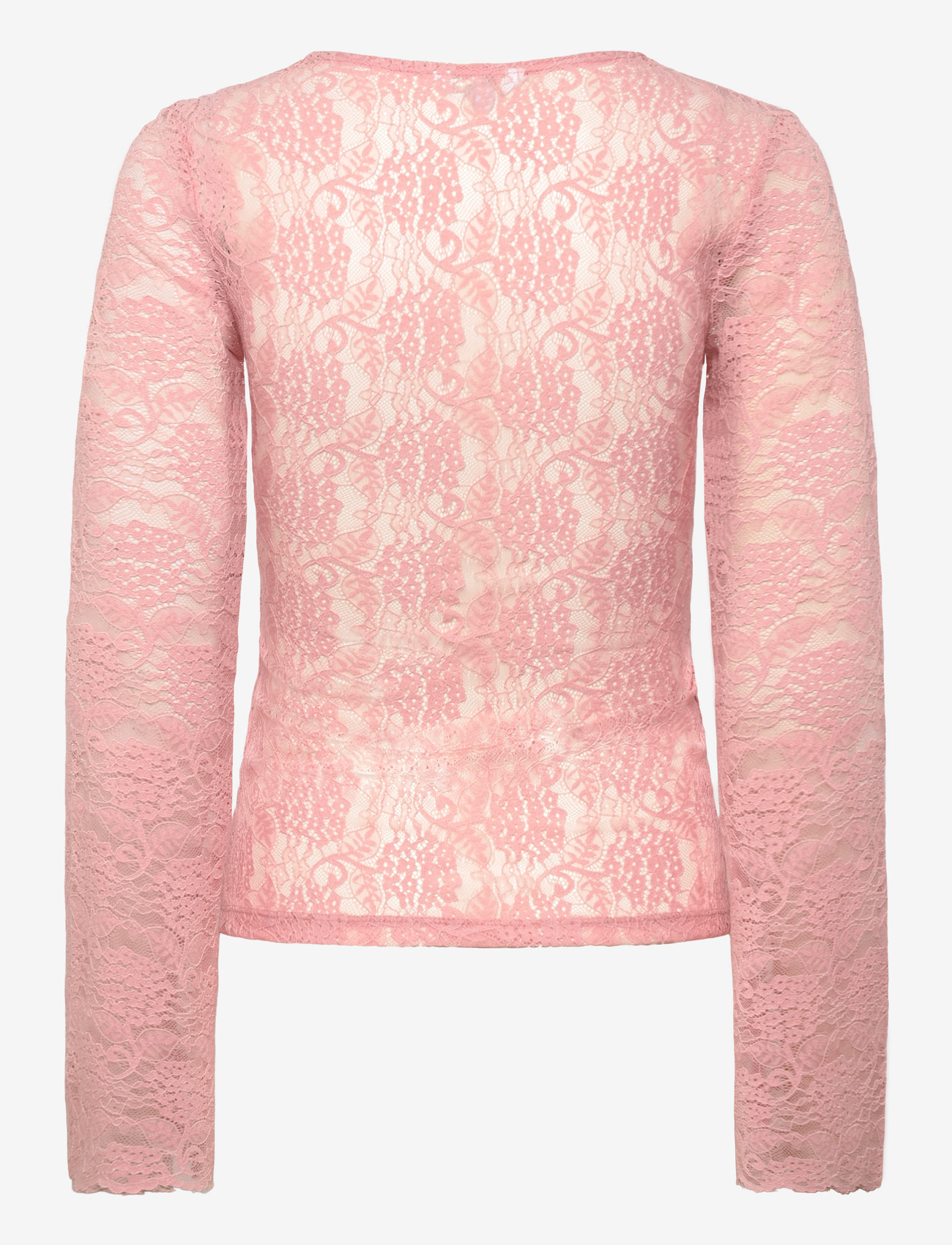 Bubbleroom - Long Sleeve Lace Top - langärmlige blusen - light pink - 2