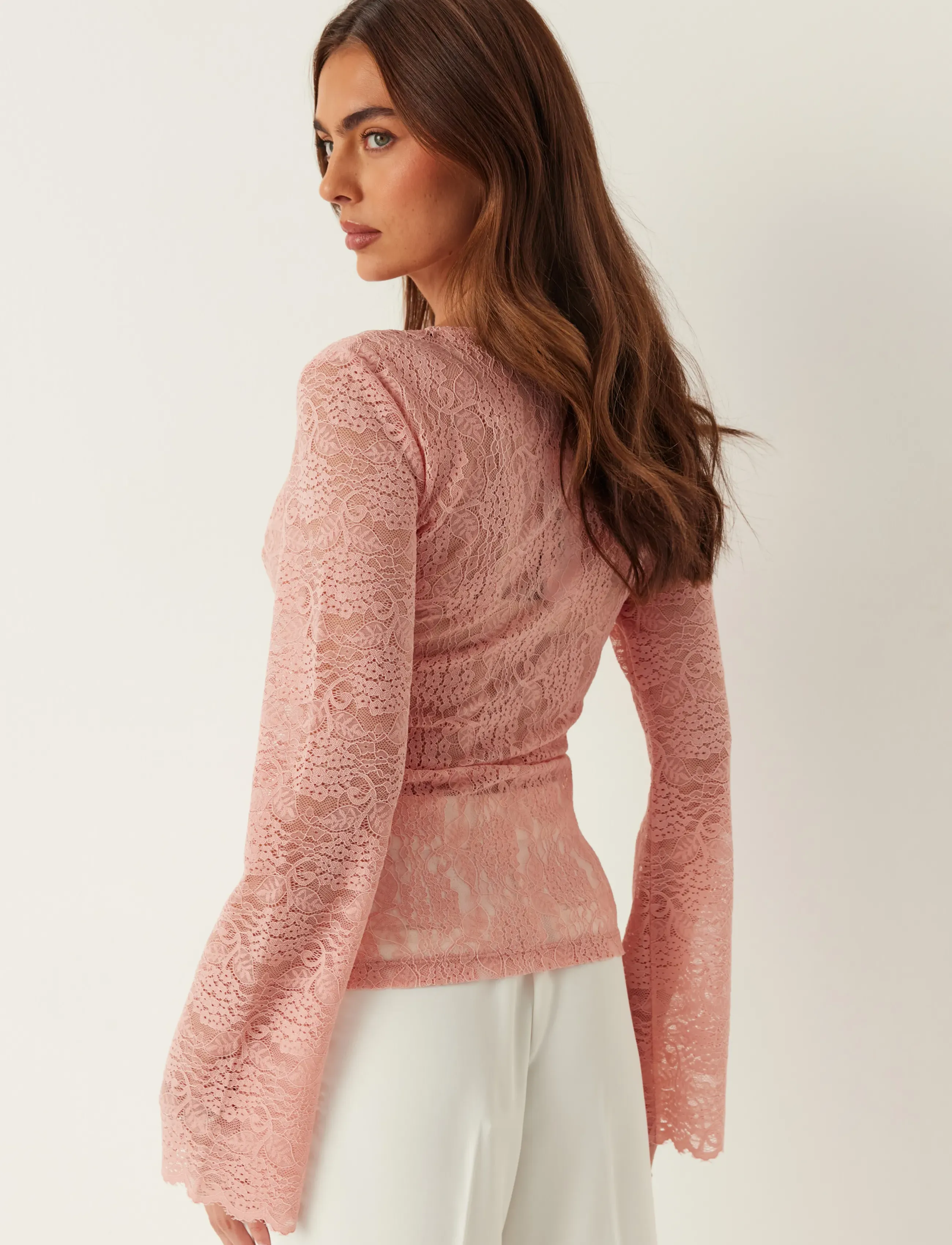 BUBBLEROOM Long Sleeve Lace Top blusar dam – bild 5