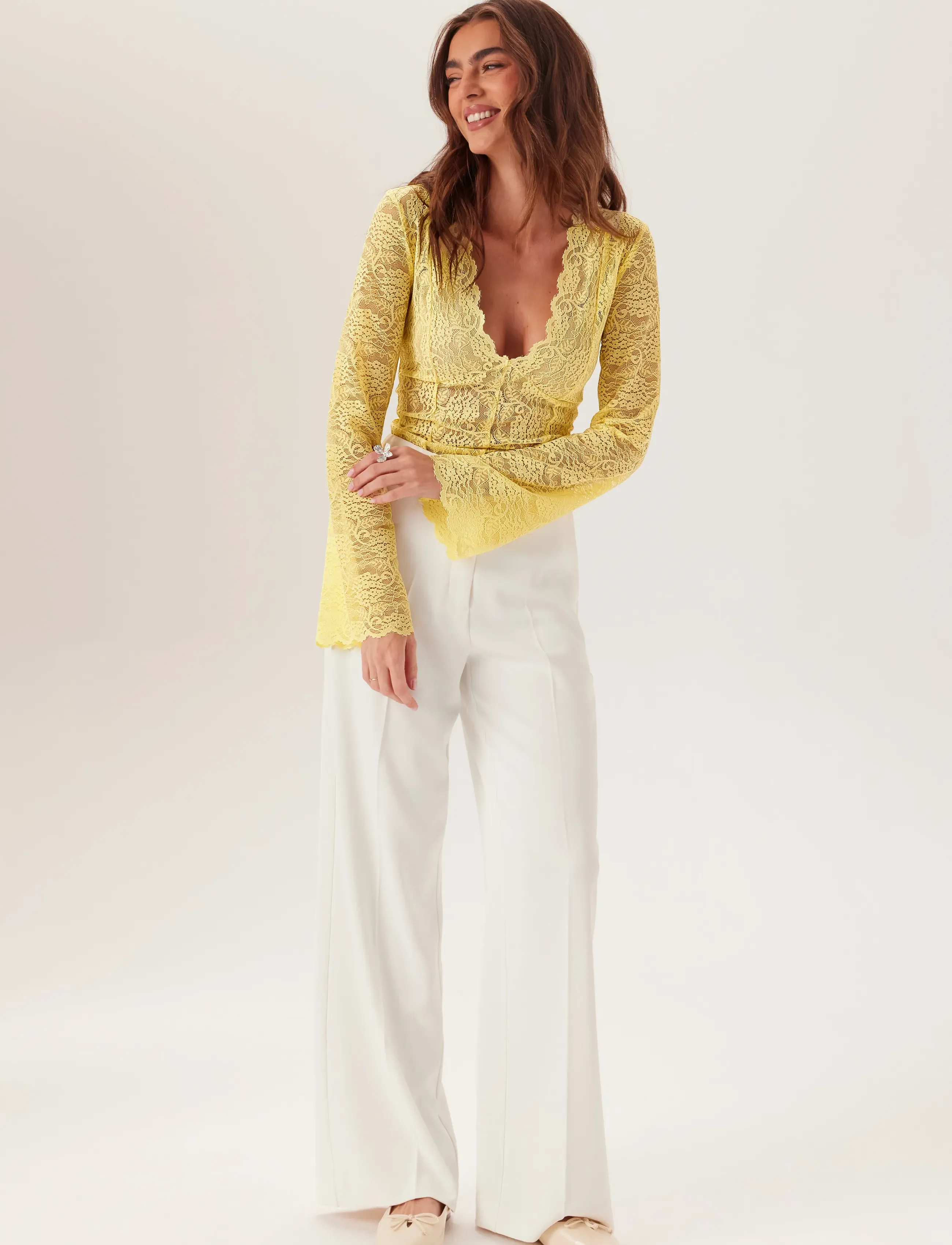 BUBBLEROOM Long Sleeve Lace Top blusar dam – bild 6