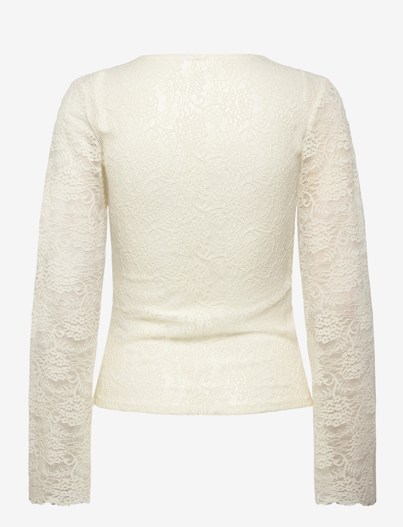 Bubbleroom - Long Sleeve Lace Top - långärmade blusar - offwhite - 2
