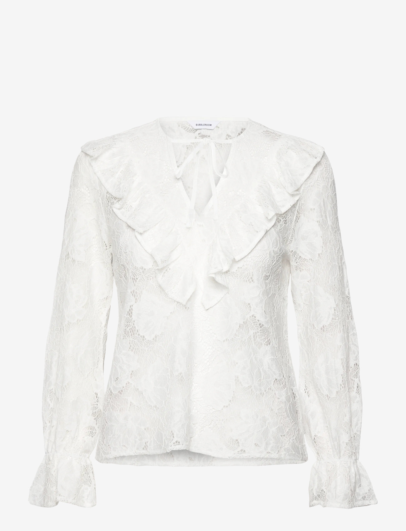 Bubbleroom - Lace L/S Blouse - pikkade varrukatega pluusid - offwhite - 1