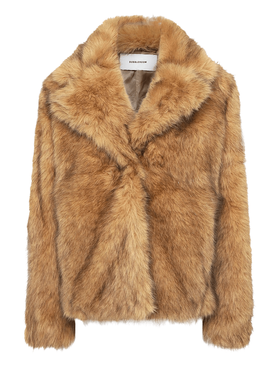 Bubbleroom - Faux Fur Jacket - kunstpelz - light brown - 1