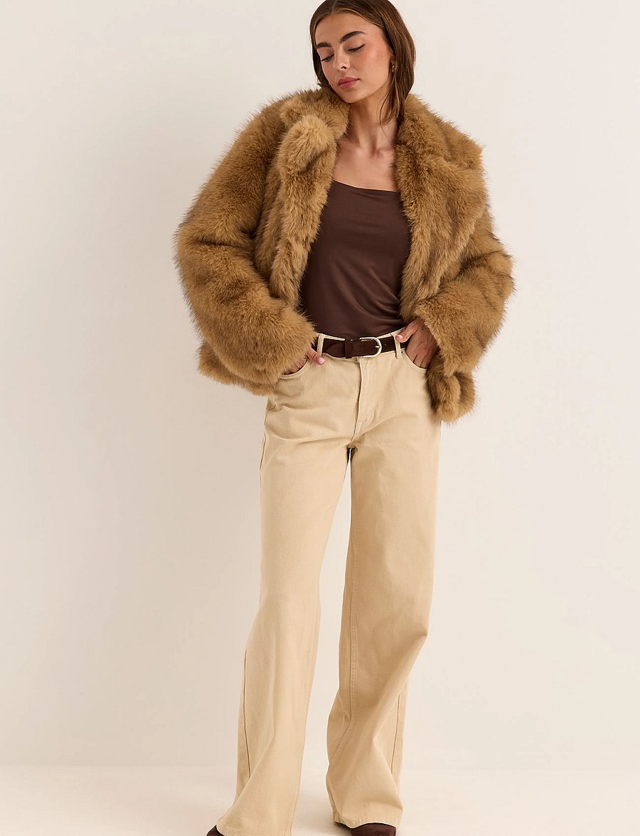 Bubbleroom - Faux Fur Jacket - kunstpelz - light brown - 4