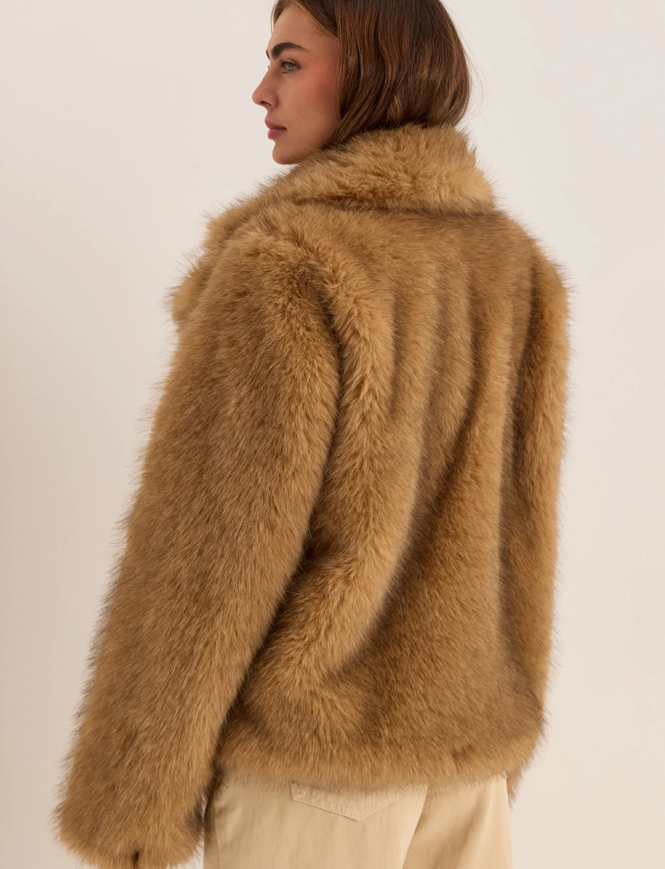 Bubbleroom - Faux Fur Jacket - light brown - 5