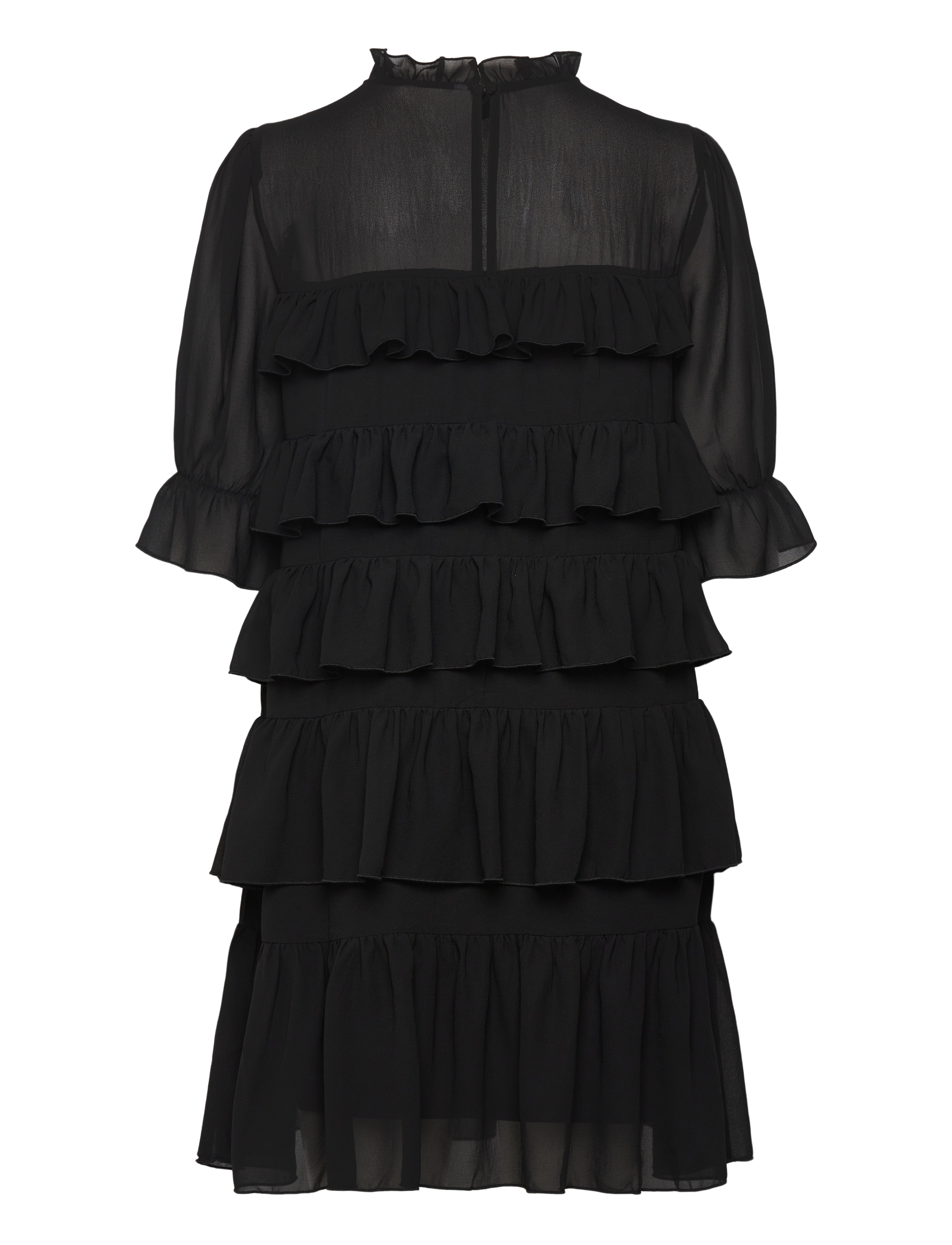 Bubbleroom - Frill Short Dress - black - 2
