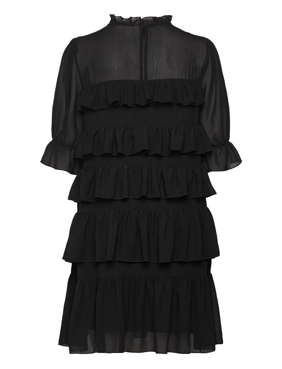 Bubbleroom - Frill Short Dress - black - 2
