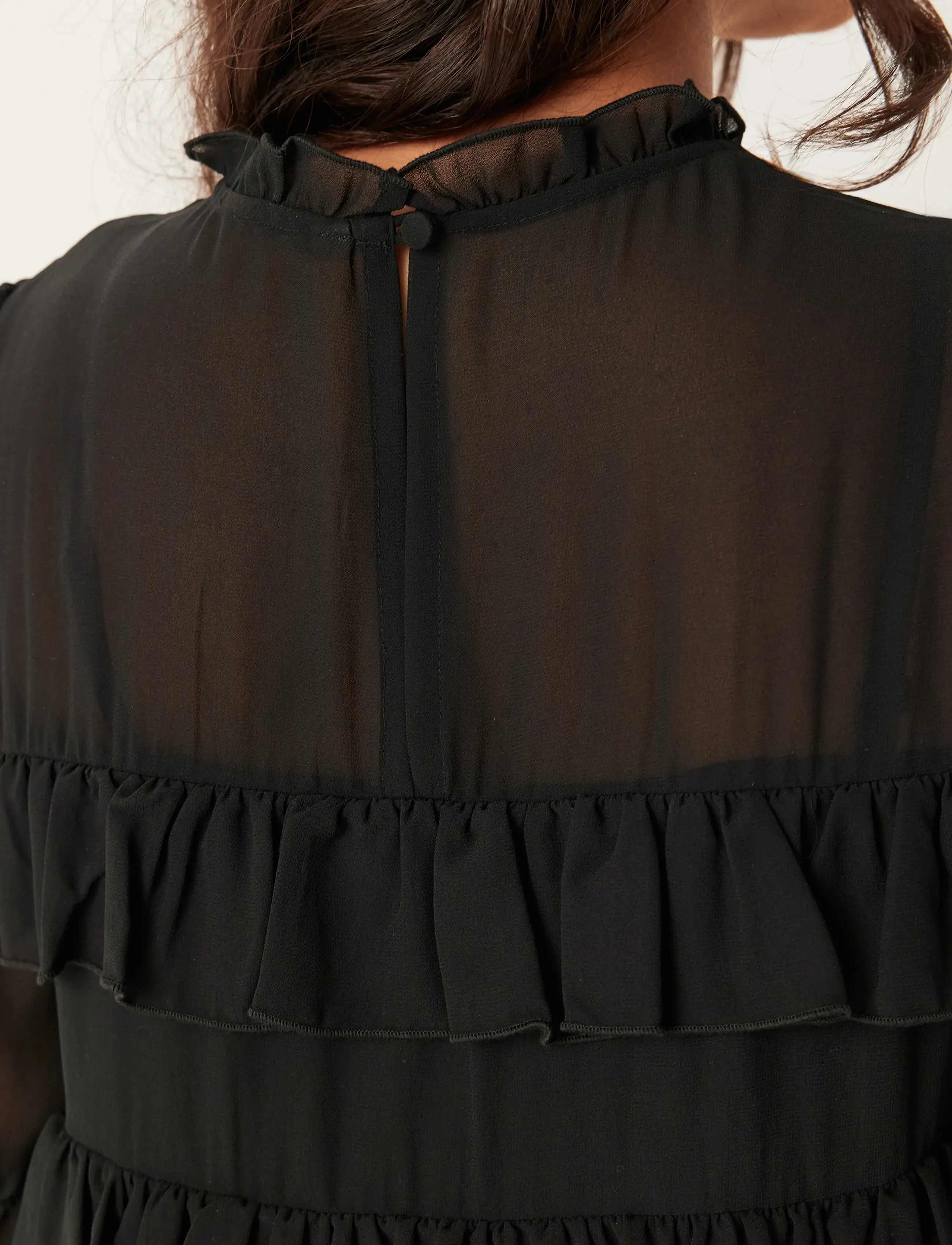 Bubbleroom - Frill Short Dress - black - 5