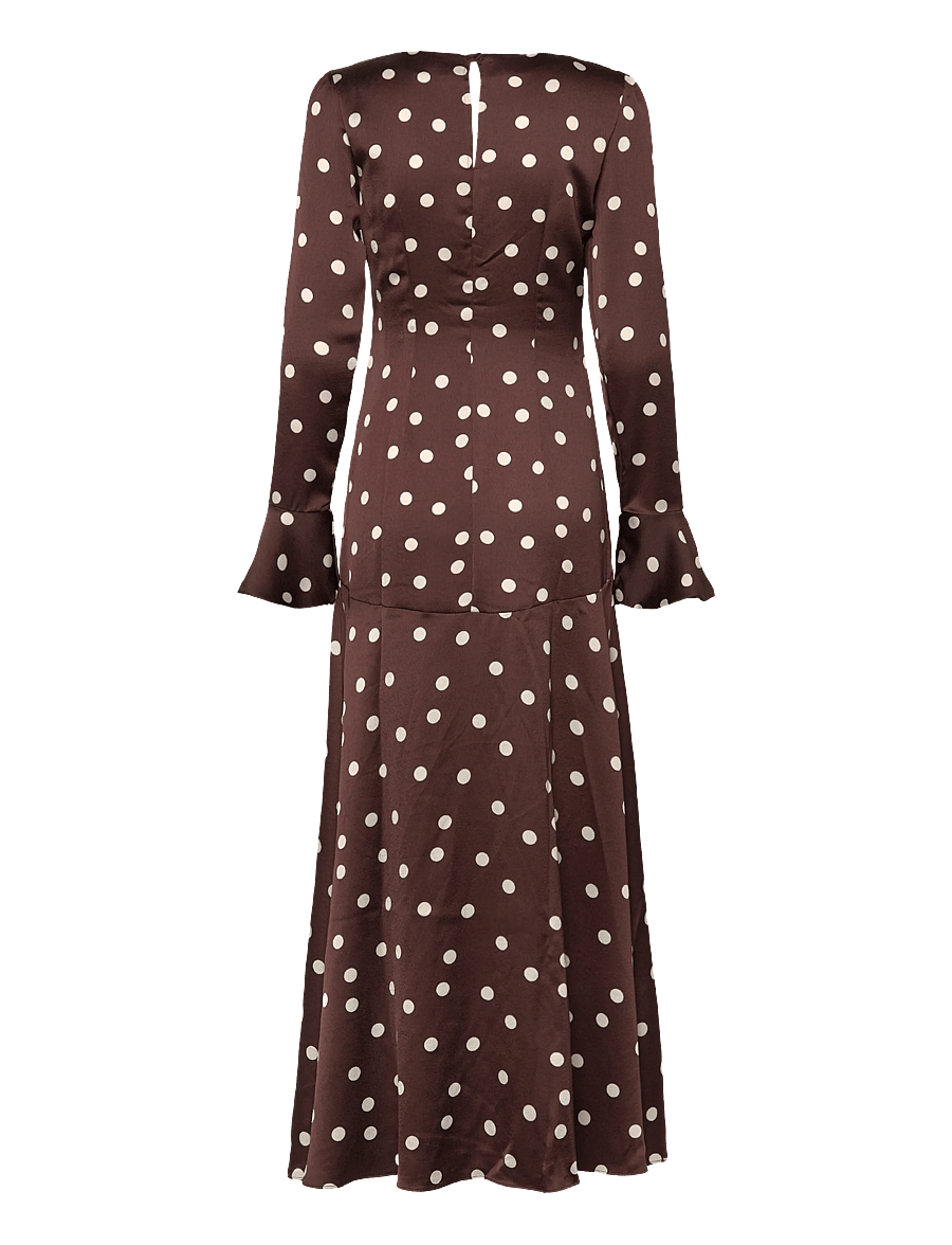 Bubbleroom - Ruched Front Midi Dress - brown/cream - 2