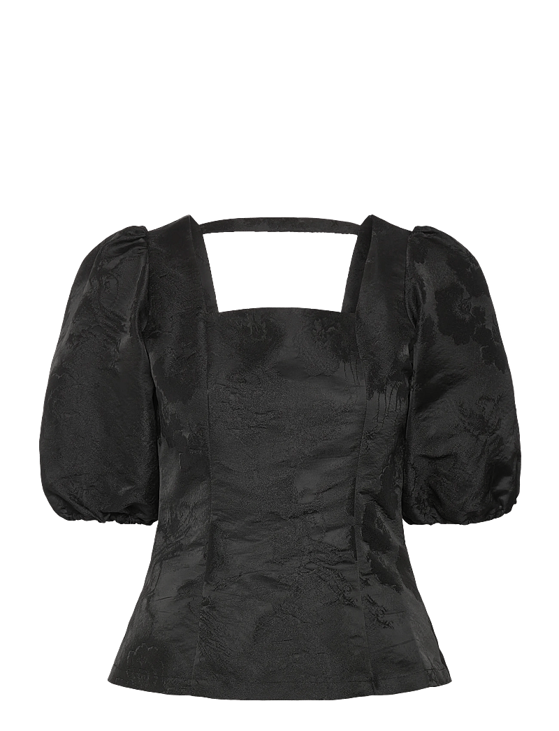 Bubbleroom - Brocade Blouse - lühikeste varrukatega pluusid - black - 1