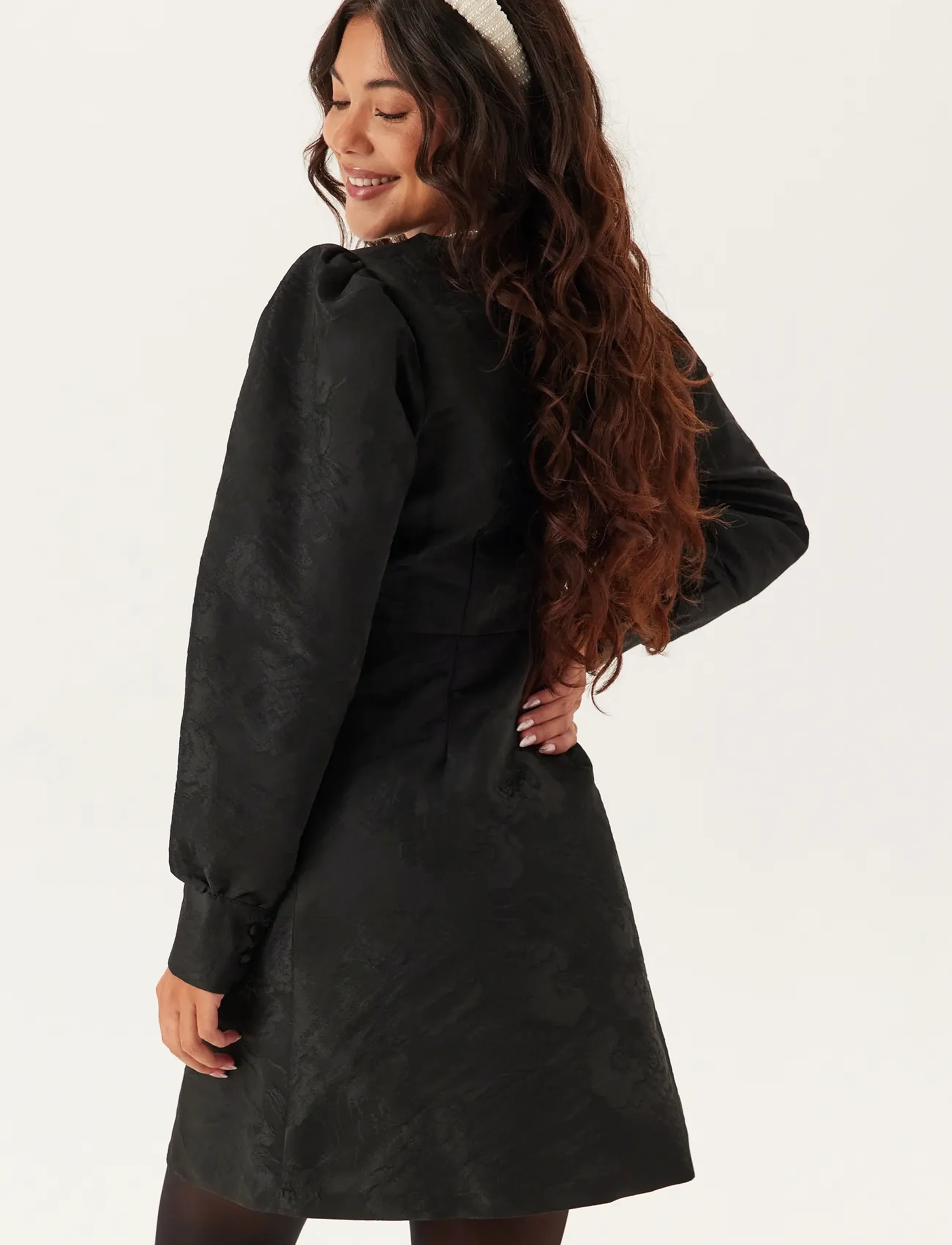 Bubbleroom - Brocade Dress - cocktailklänningar - black - 3