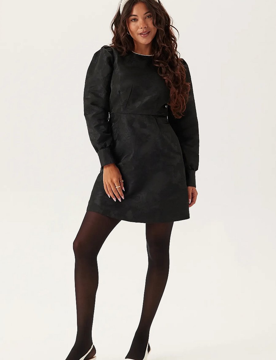 Bubbleroom - Brocade Dress - cocktailklänningar - black - 4
