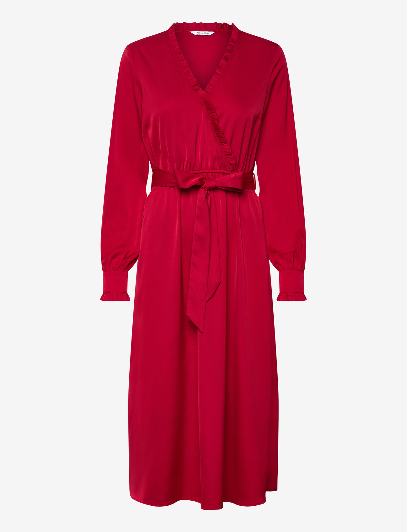 Bubbleroom - Frill Wrap Dress - aftenkjoler & gallakjoler - dark red - 0