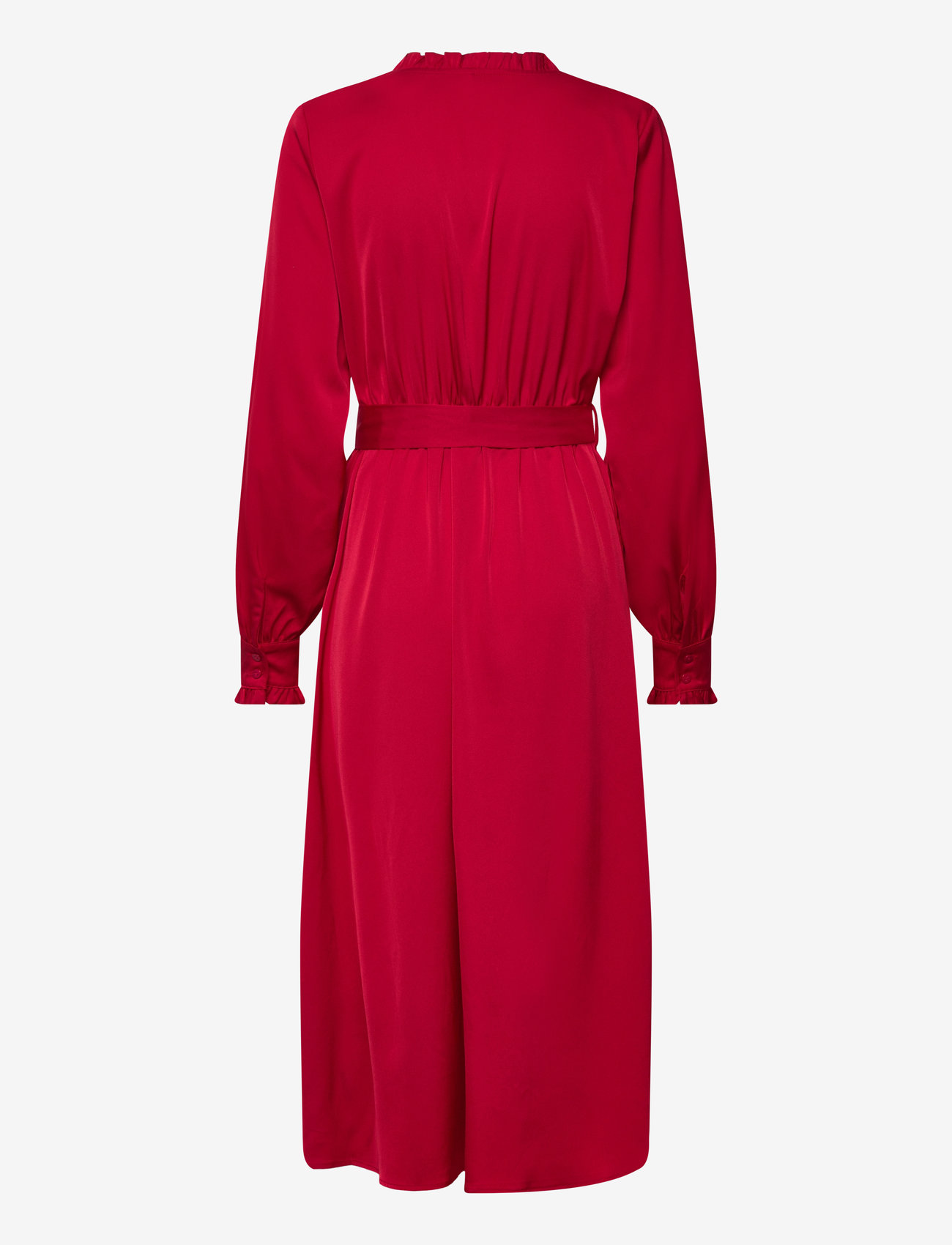 Bubbleroom - Frill Wrap Dress - aftenkjoler & gallakjoler - dark red - 1