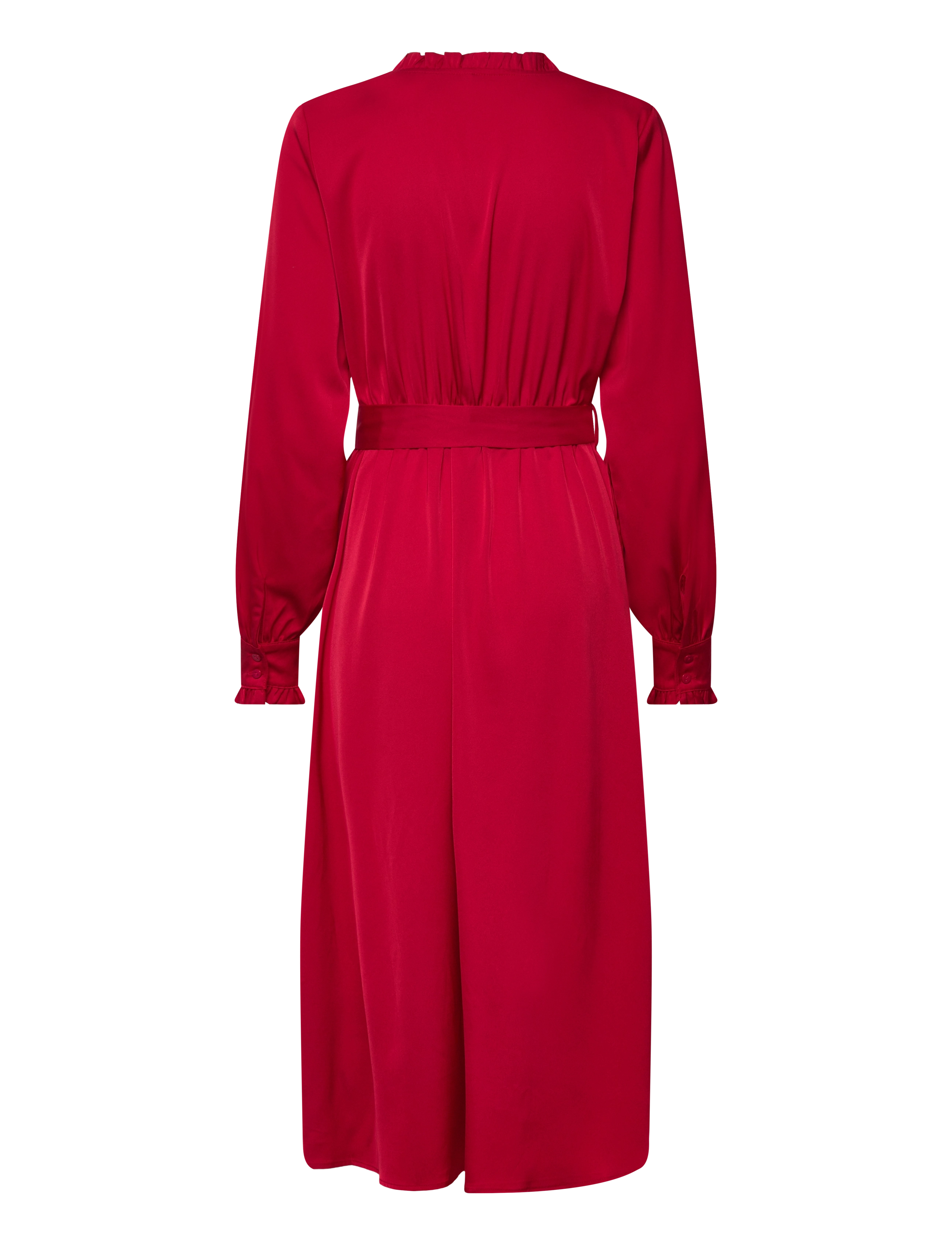 Bubbleroom - Frill Wrap Dress - vakarinės suknelės - dark red - 2