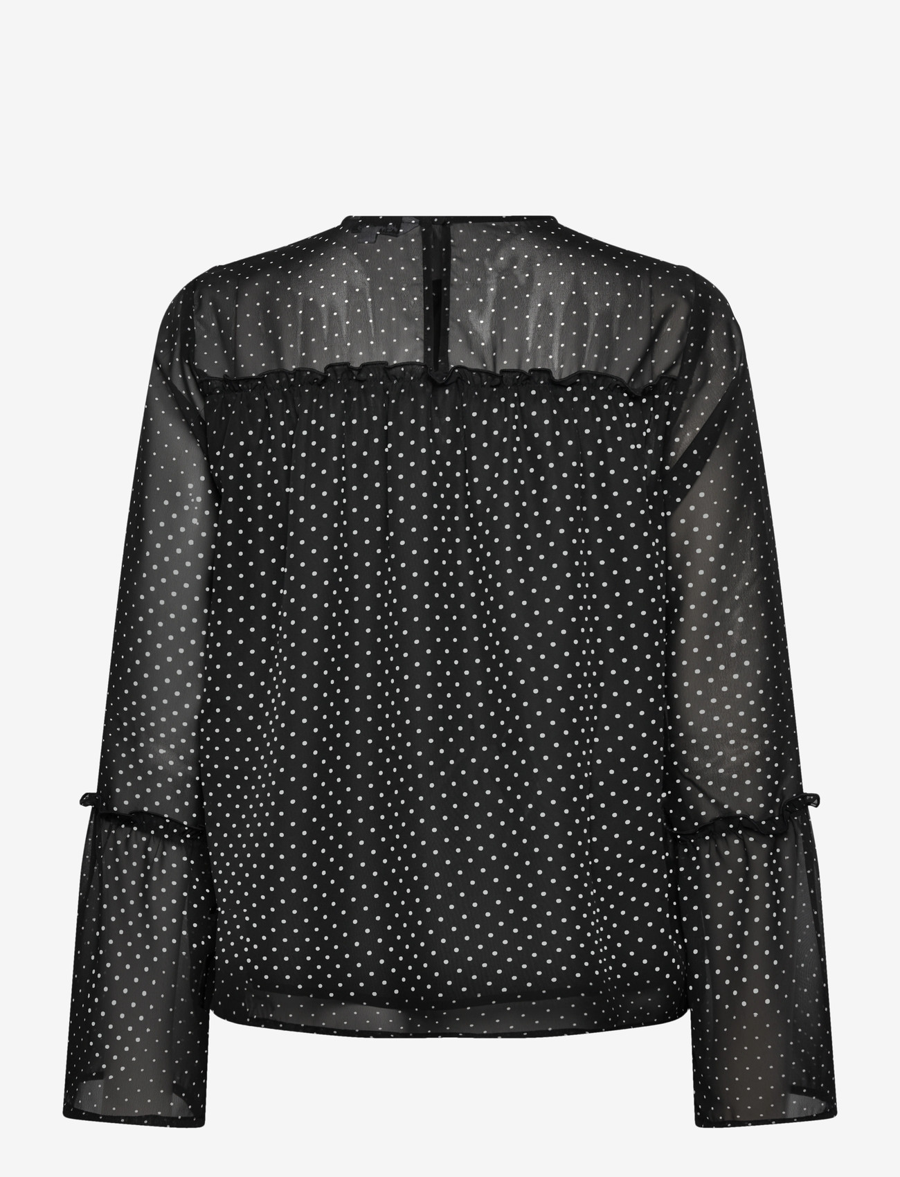 Bubbleroom - Flounce Sleeve Blouse - pikkade varrukatega pluusid - black/cream - 2